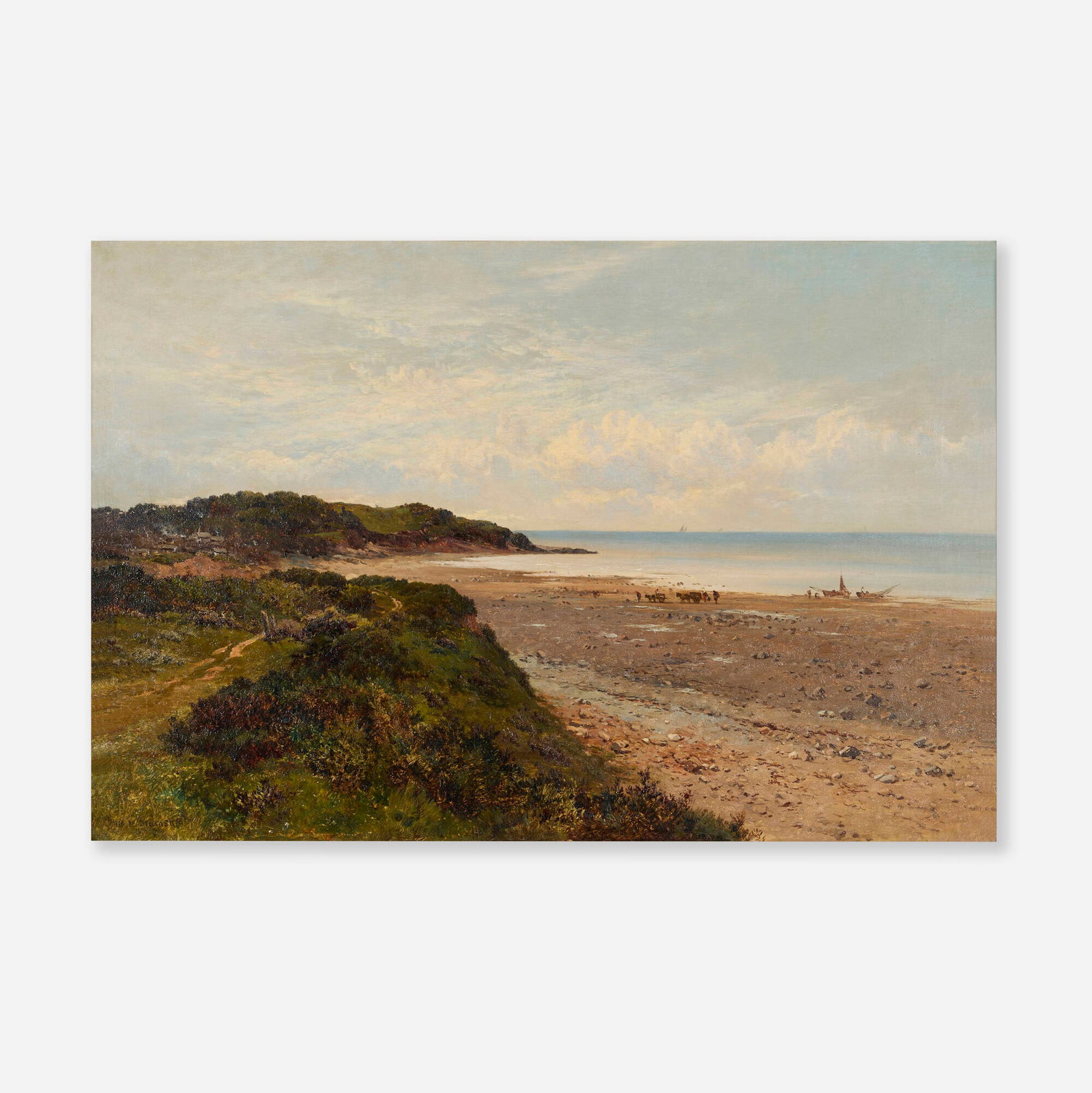 Alfred de Breanski, Heysham, Lancashire Coast: Alfred de Breanski Heysham, Lancashire Coast 1870-77 oil on canvas 20 h x 30 w in (51 x 76 cm) Signed and dated to lower left 'Alfred de Breanski 1870-7'. This work will ship from