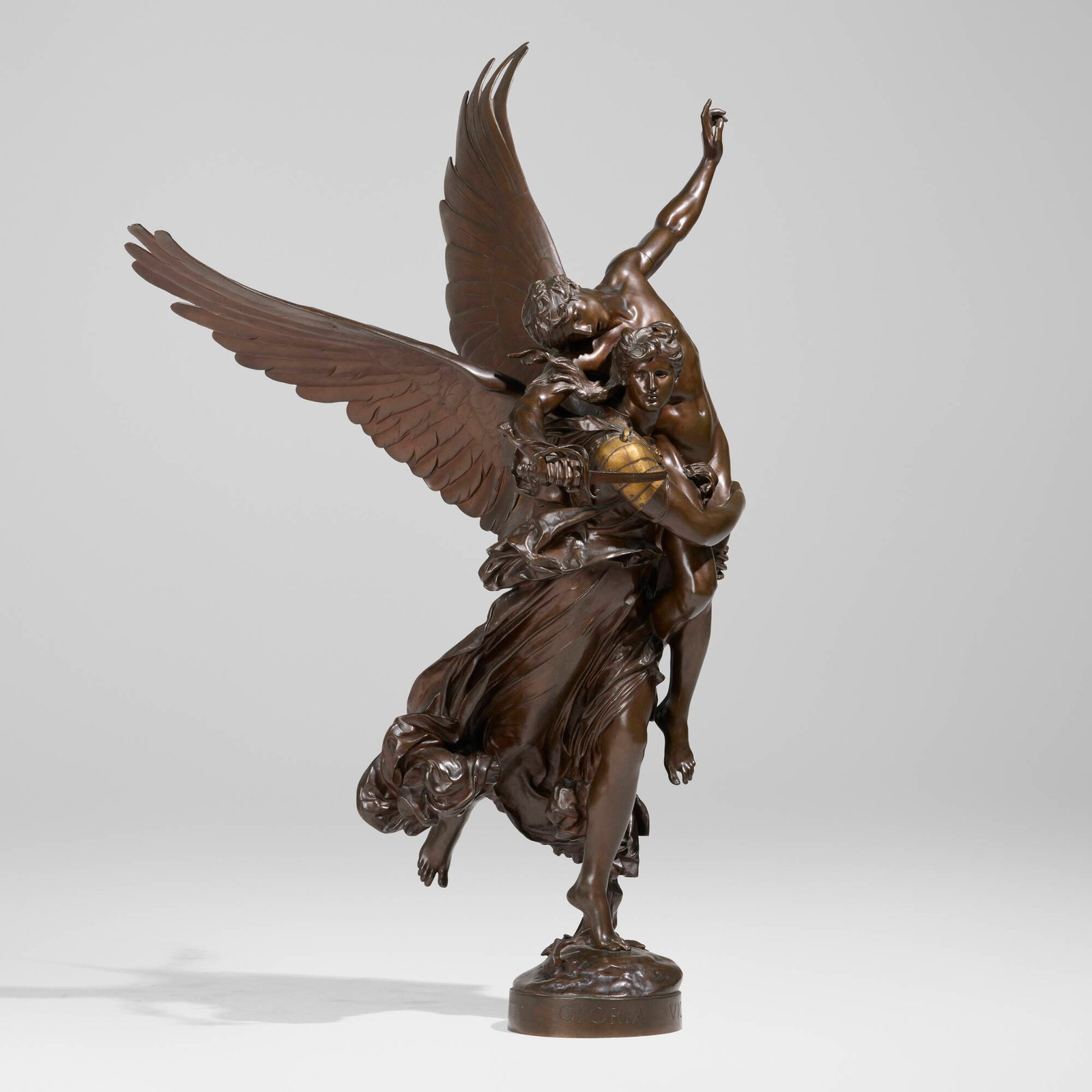 Marius Jean Antonin Mercie, Gloria Victis: Marius Jean Antonin Mercie Gloria Victis 1874 / cast before 1896 bronze 39 h x 29 w x 19 d in (99 x 74 x 48 cm) Incised signature and foundry mark to base 'A. Mercie F. Barbedienne Fondeur