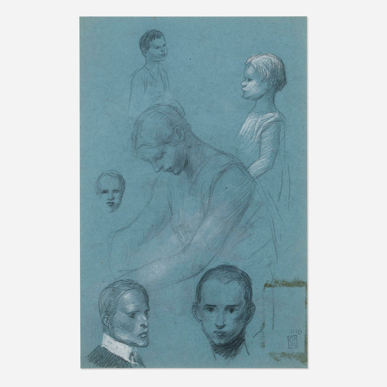 Theophile-Alexandre Steinlen, Etudes (double-sided): Theophile-Alexandre Steinlen Etudes (double-sided) charcoal on paper 19.125 h x 12.375 w in (49 x 31 cm) Atelier stamp (Lugt 2341b) to lower right of recto and lower left of verso. Provenance: The