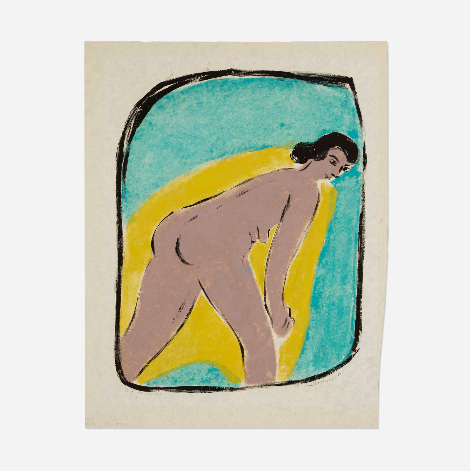 Werner Drewes, Nereid Leaning Forward: Werner Drewes Nereid Leaning Forward 1951-52 celloprint in colors image: 22.5 h x 17.25 w in (57 x 44 cm) sheet: 26 h x 21 w in (66 x 53 cm) Signed and dated to lower right 'Drewes 52&#