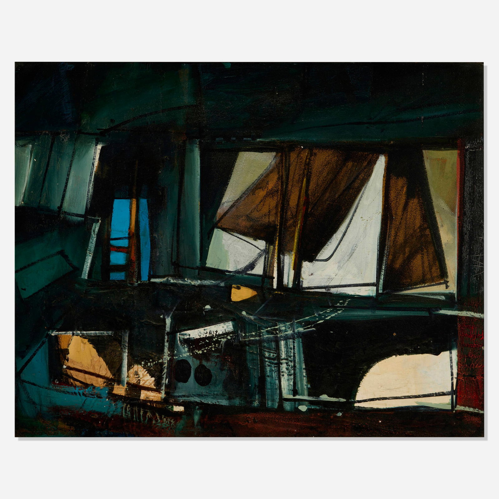 John Hultberg, Sea Voyage: John Hultberg Sea Voyage oil on board 24 h x 30 w in (61 x 76 cm) Provenance: Martha Jackson Gallery, New York | Private Collection This work will ship from Lam