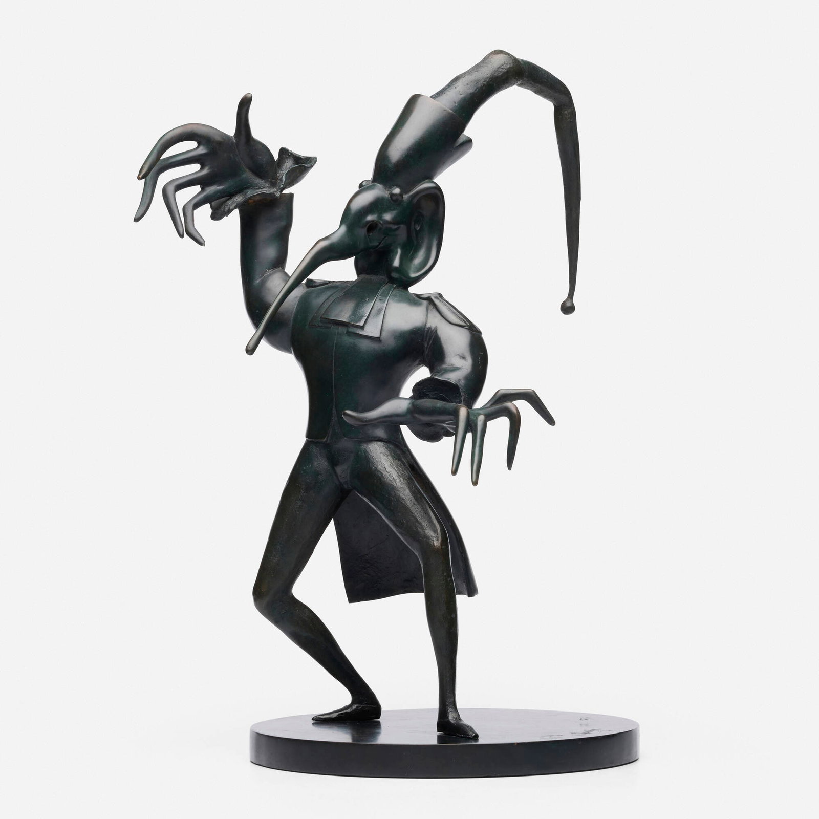 Mihail Chemiakin, Untitled (from the Carnival in St. Petersburg series): Mihail Chemiakin Untitled (from the Carnival in St. Petersburg series) c. 1995 bronze 18 h x 12.75 w x 13 d in (46 x 32 x 33 cm) Incised signature and number to top of base 'EA 1/4 M. Chemiakin'.