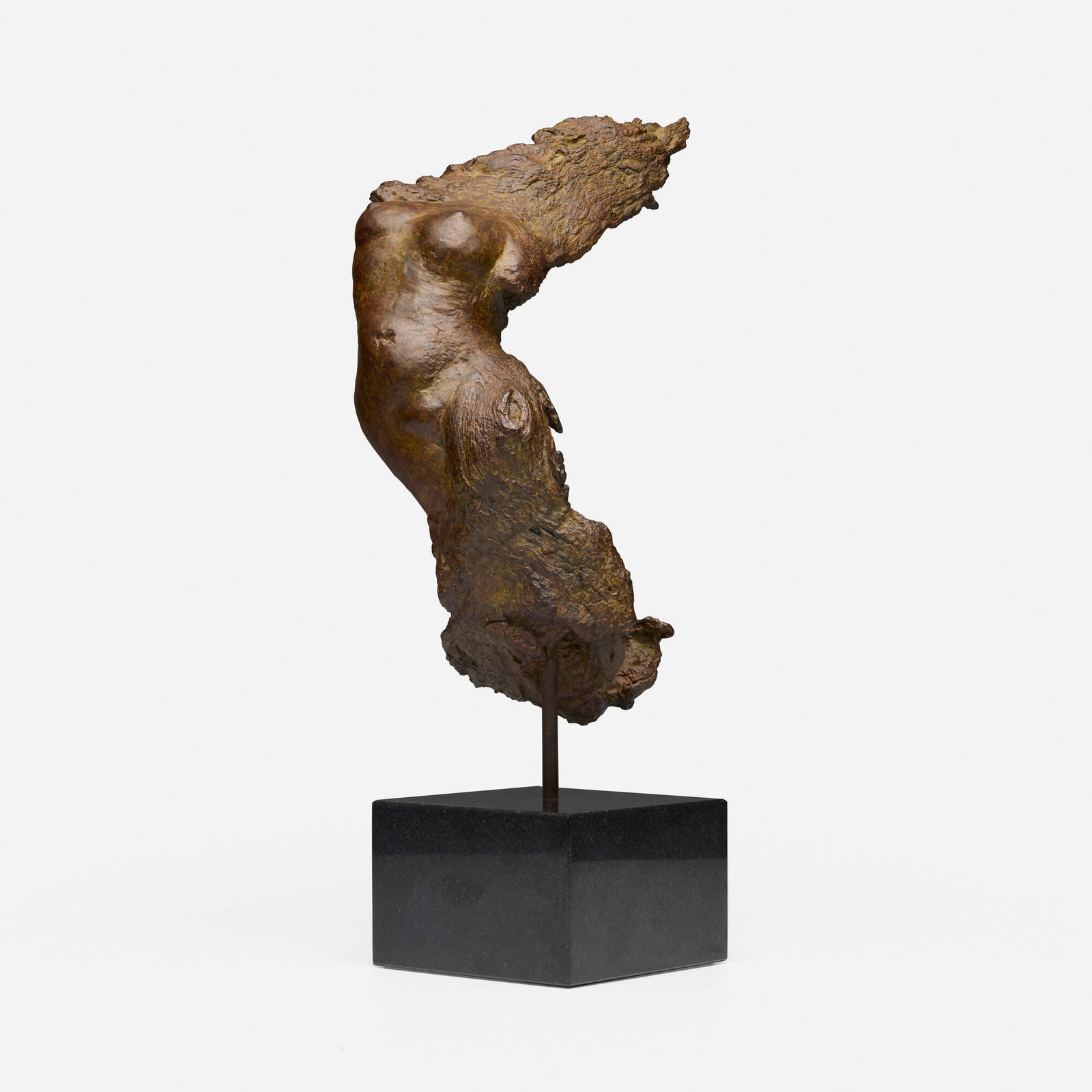Anita Huffington, Devata: Anita Huffington Devata 2007 patinated bronze, marble 17.125 h x 7.5 w x 9.75 d in (43 x 19 x 25 cm) Incised signature to verso 'AH'. Incised signature, date and number to underside