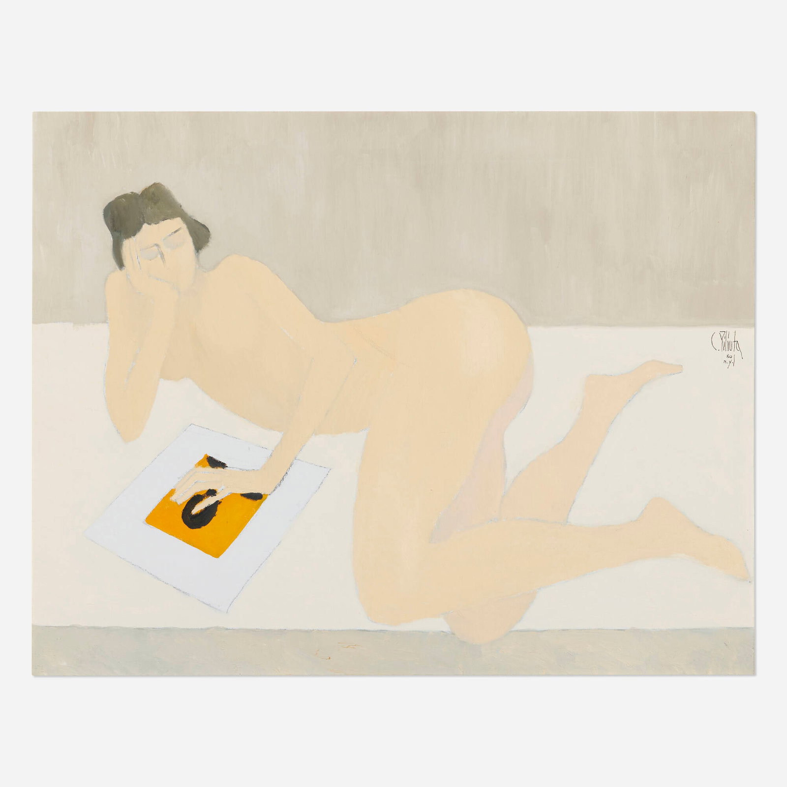 Constantin Piliuta, Untitled: Constantin Piliuta Untitled 1980 oil on canvas 22 h x 28 w in (56 x 71 cm) Signed, dated and inscribed to right edge 'C. Piliuta 80 N.Y.'. This work will ship from Lambertville, New Jersey.