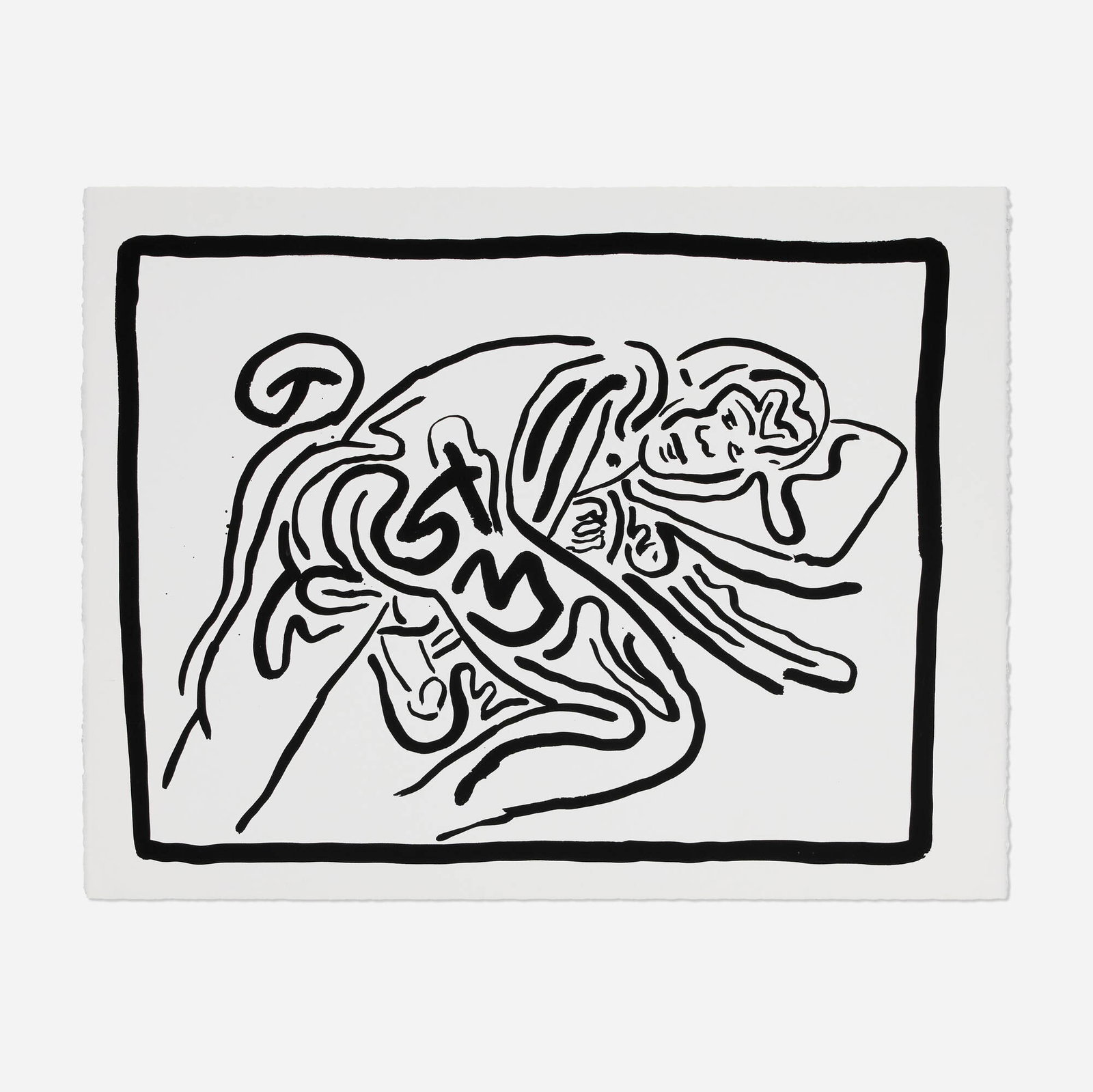 Keith Haring, Untitled (from the Bad Boys portfolio): Keith Haring Untitled (from the Bad Boys portfolio) 1986 screenprint on BFK Rives image: 17.5 h x 22.75 w in (44 x 58 cm) sheet: 19.875 h x 25.75 w in (50 x 65 cm) This work is apart from the edition