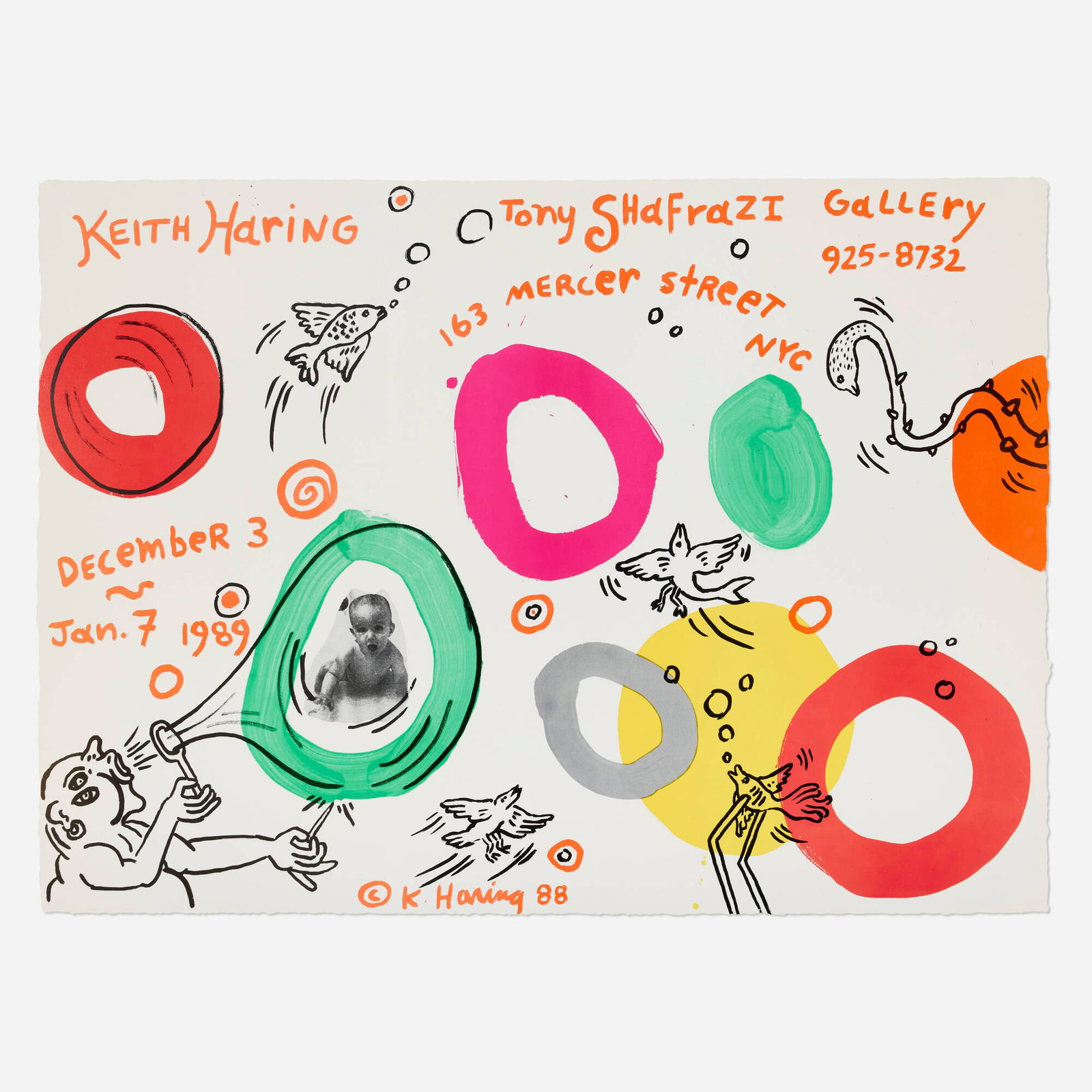 Keith Haring, Tony Shafrazi Gallery exhibition poster (1 of 3)