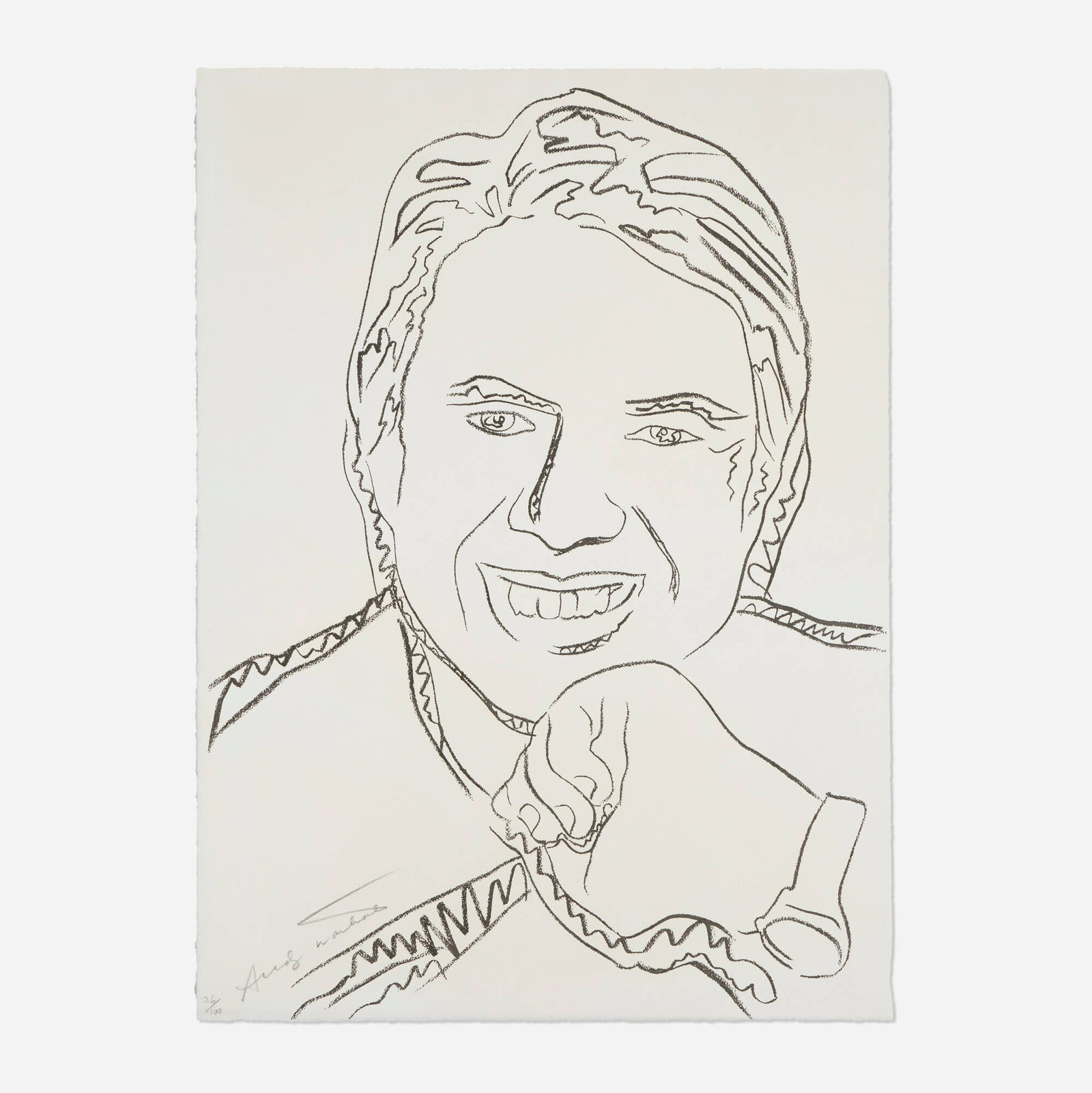 Andy Warhol, Jimmy Carter (from the Inaugural Impressions portfolio): Andy Warhol Jimmy Carter (from the Inaugural Impressions portfolio) 1977 screenprint on J. Green 28 h x 20.5 w in (71 x 52 cm) Signed and numbered to lower left '26/100 Andy Warhol'. This