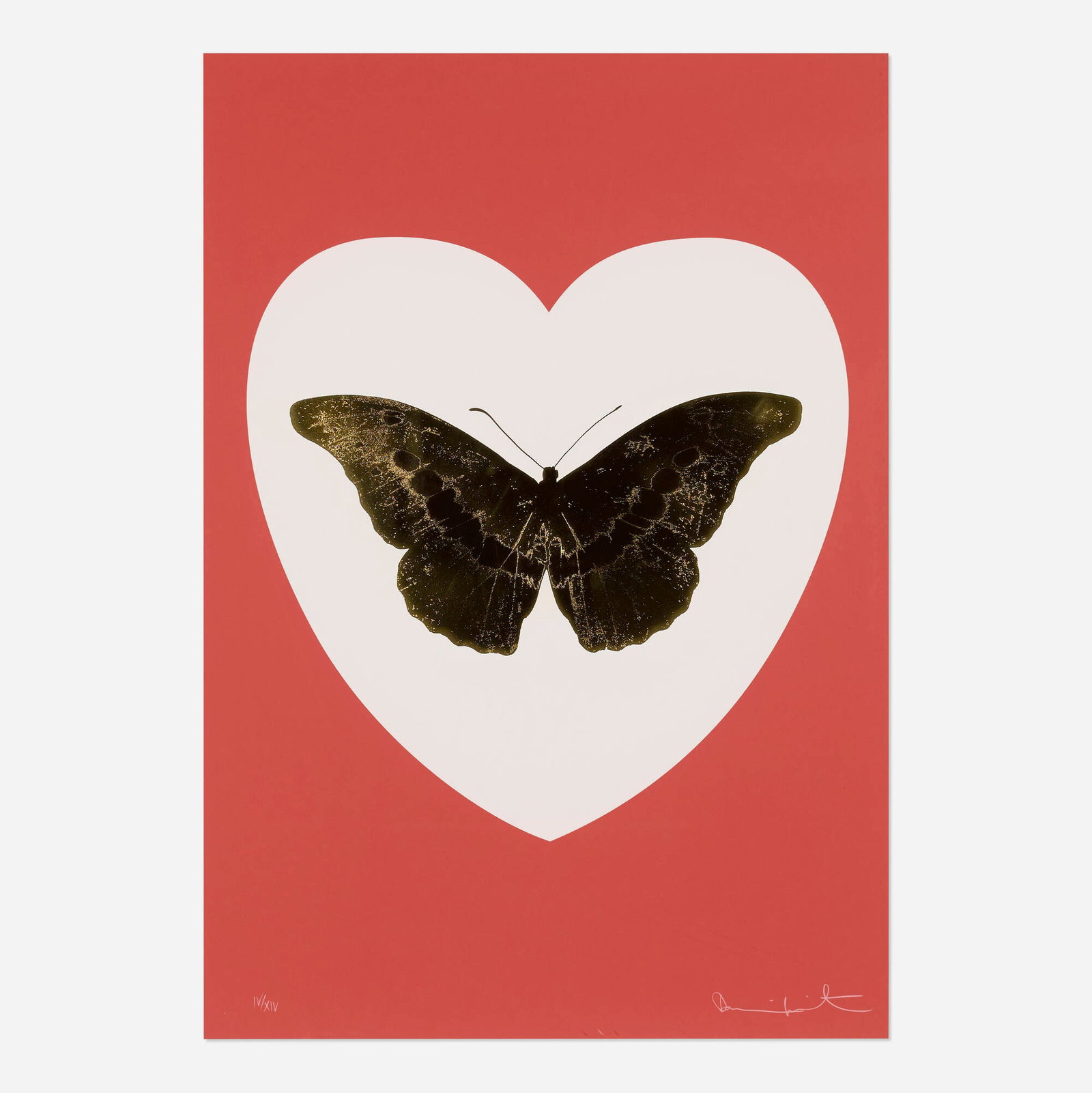 Damien Hirst, I Love You (Coral/Gold) (1 of 3)