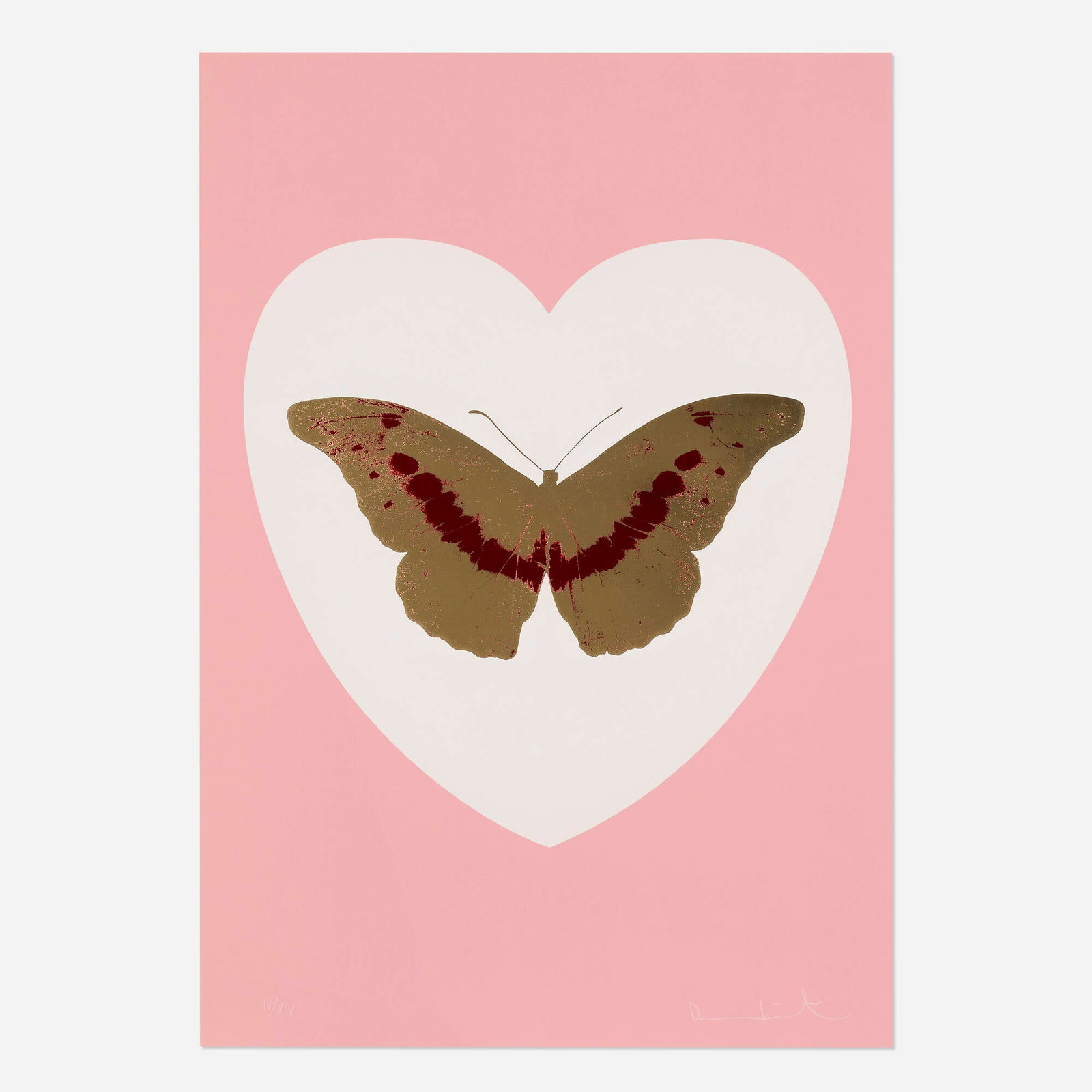 Damien Hirst, I Love You (Pink/Gold) (1 of 3)