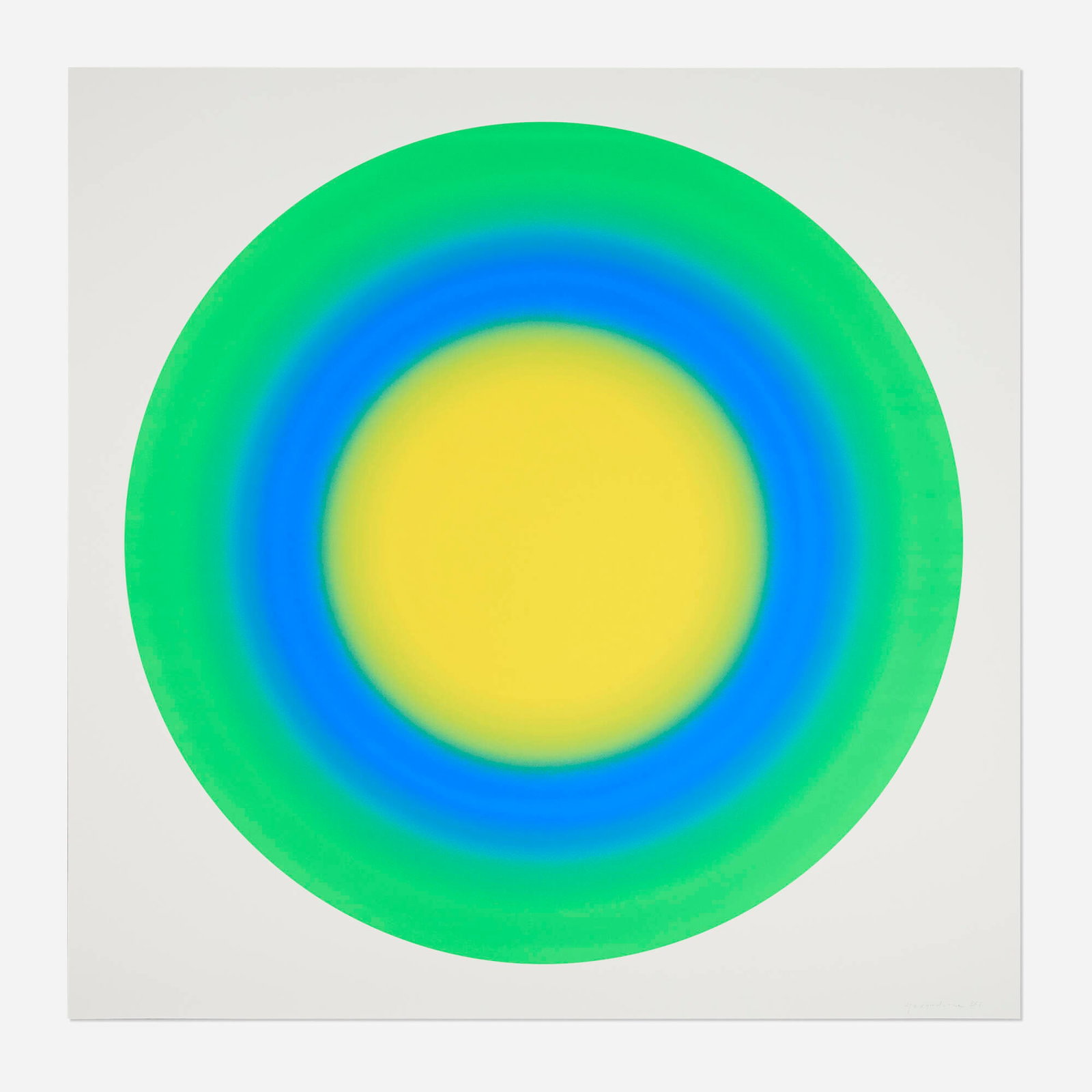 Ugo Rondinone, Sun 4 (from the Sun portfolio): Ugo Rondinone Sun 4 (from the Sun portfolio) 2019 screenprint in colors on Rising 4-ply Museum Board image: 54 d in (137 cm) sheet: 60.25 h x 60.25 w in (153 x 153 cm) Signed and inscribed t