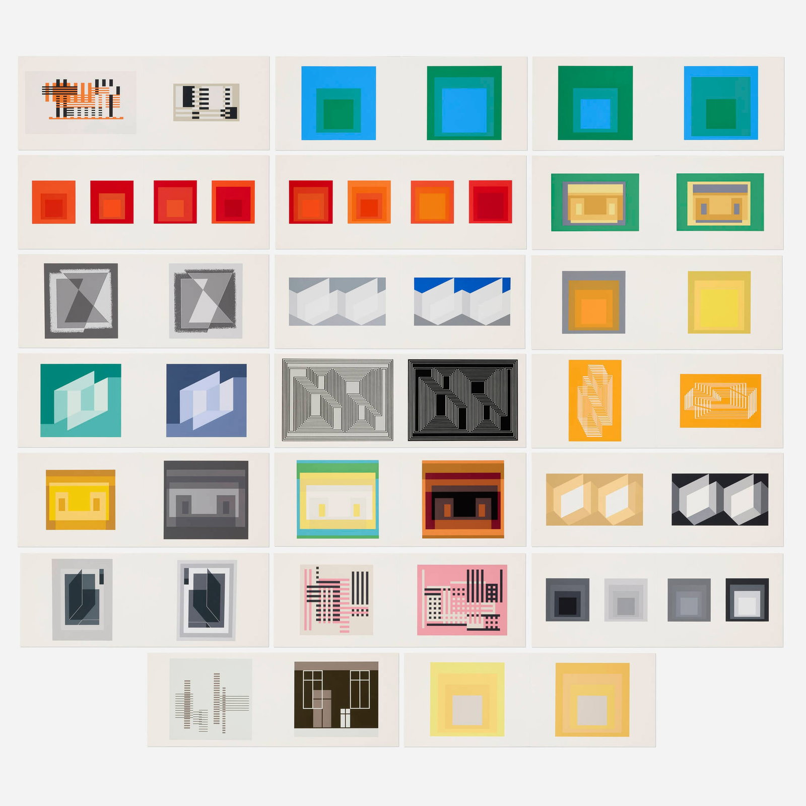 Josef Albers, Formulation : Articulation: Josef Albers Formulation : Articulation 1972 screenprint in colors 14 h x 40 w in (36 x 102 cm) This complete portfolio of 127 works is from the edition of 1000 co-published by Harry N. Abrams,