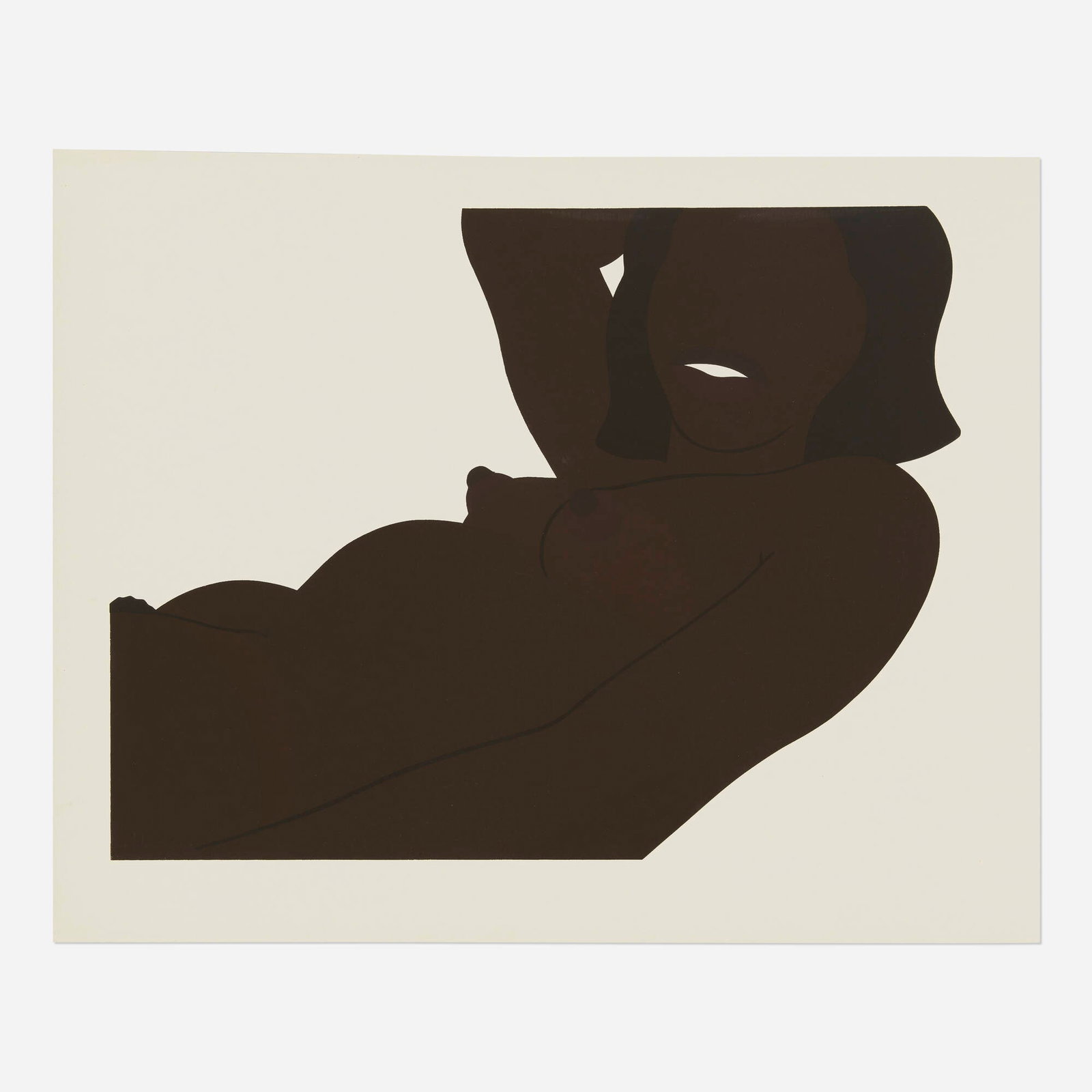 Tom Wesselmann, Great American Brown Nude: Cut-Out: Tom Wesselmann Great American Brown Nude: Cut-Out 1971 screenprint in colors image: 13.25 h x 17.375 w in (34 x 44 cm) sheet: 16 h x 20 w in (41 x 51 cm) Signed, dated, and numbered to lower