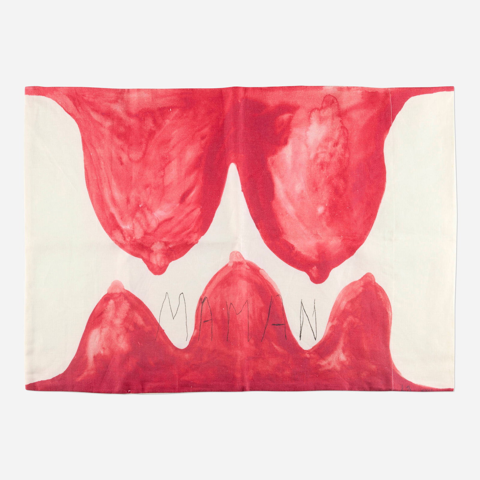 After Louise Bourgeois, Desire of Sleep: After Louise Bourgeois Desire of Sleep 2015 linen, archival dyes 21.75 h x 30.5 w x 0.25 d in (55 x 77 x 1 cm) This work was produced by Dyenamix, New York with packaging by Hauser & Wirth. Sold with