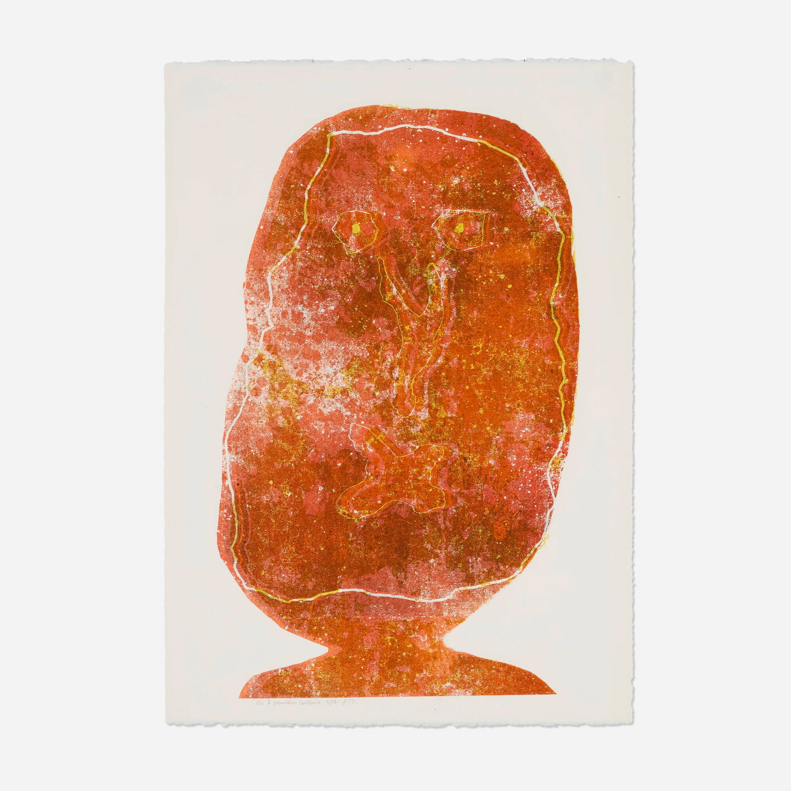Jean Dubuffet, L'enfle-chique III: Jean Dubuffet L'enfle-chique III 1963 lithograph in colors on Arches 25 h x 17.625 w in (63 x 45 cm) Signed, numbered, and inscribed to lower left 'Les 3 premieres couleurs 2/3 JD'. T