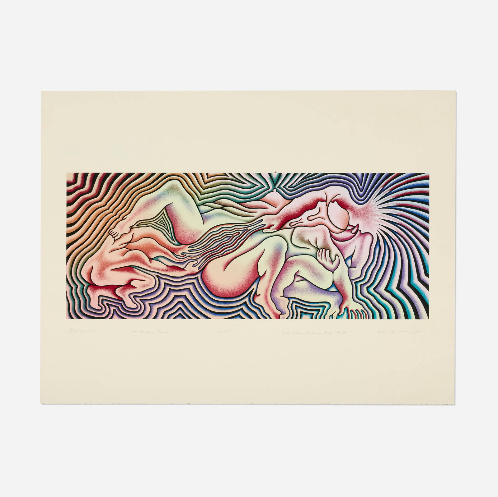 Judy Chicago, Birth Trinity (from The Birth Project portfolio): Judy Chicago Birth Trinity (from The Birth Project portfolio) 1985 screenprint in colors on Stonehenge image: 14 h x 34.75 w in (36 x 88 cm) sheet: 30 h x 40 w in (76 x 102 cm) Signed, title