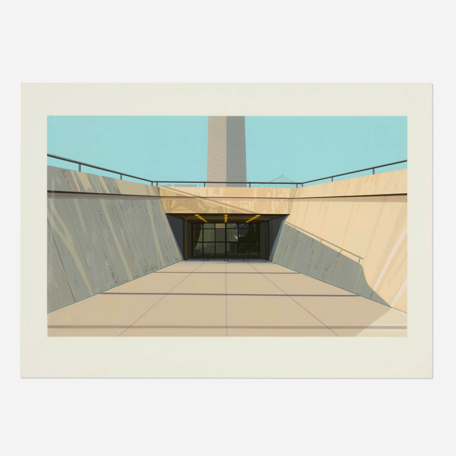 Richard Estes, Arch, St. Louis (from the Urban Landscapes No. I portfolio): Richard Estes Arch, St. Louis (from the Urban Landscapes No. I portfolio) 1972 screenprint in colors on Schoeller Parole image: 14.625 h x 23.875 w in (37 x 61 cm) sheet: 19.625 h x 27.5 w in (50 x