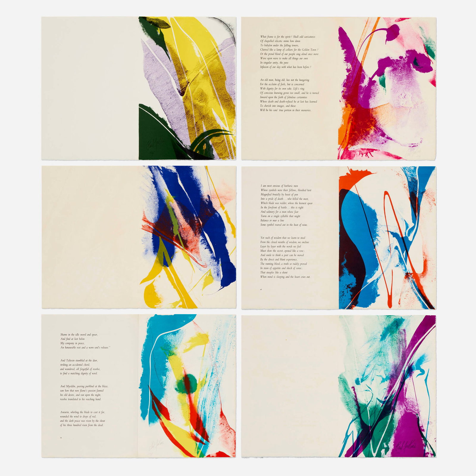 Paul Jenkins, Seeing Voice Welsh Heart: Paul Jenkins Seeing Voice Welsh Heart 1965 lithograph in colors on BFK Rives image (each): 14.625 h x 9.875 w in (37 x 25 cm) sheet (each): 14.625 h x 20 w in (37 x 51 cm) Signed and numbered to