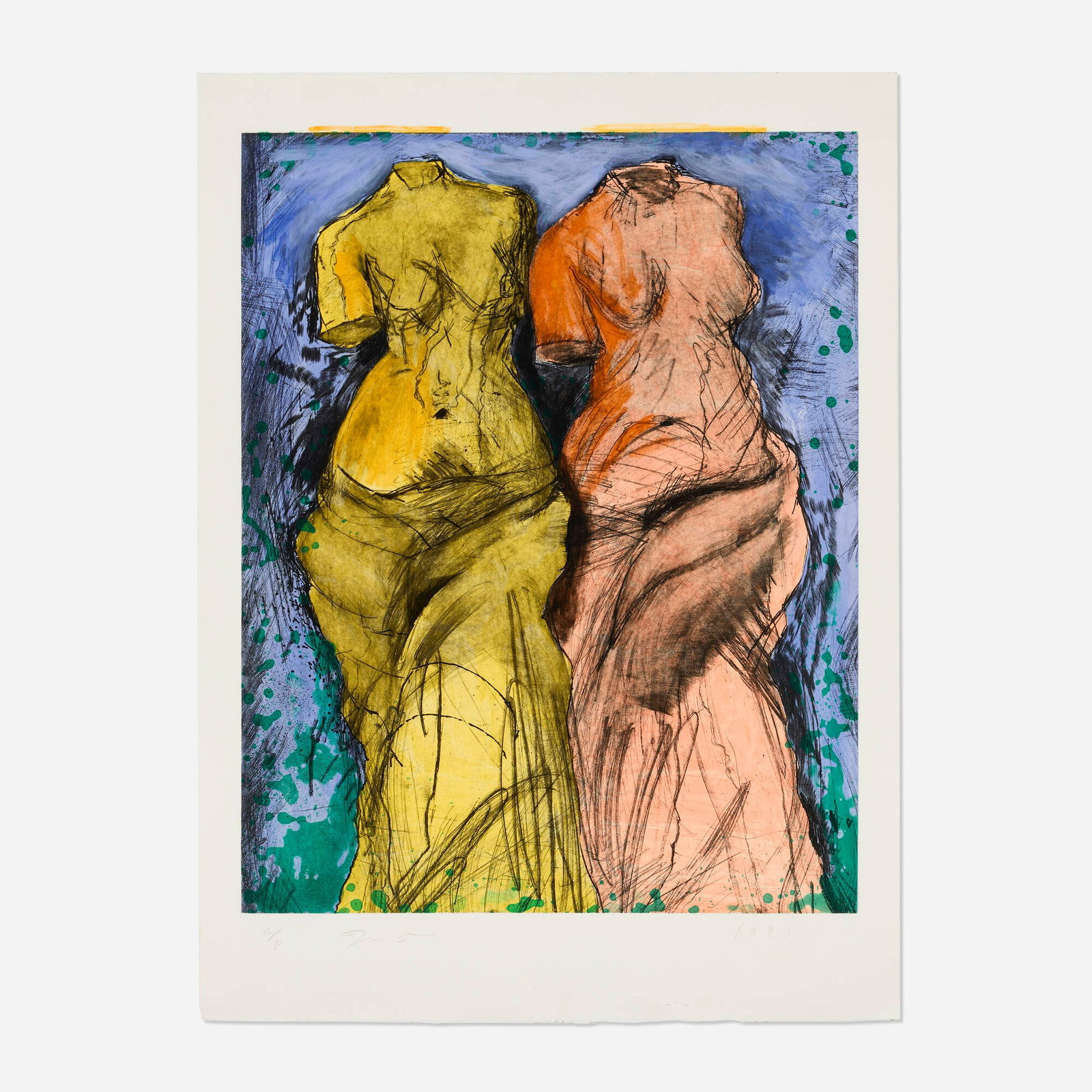 Jim Dine, The Foam: Jim Dine The Foam 1990 etching, aquatint and power-tool drypoint with hand-coloring on Hahnemuhle image: 35 h x 27.375 w in (89 x 70 cm) sheet: 42.625 h x 31.25 w in (108 x 79 cm) Signed, dated, and