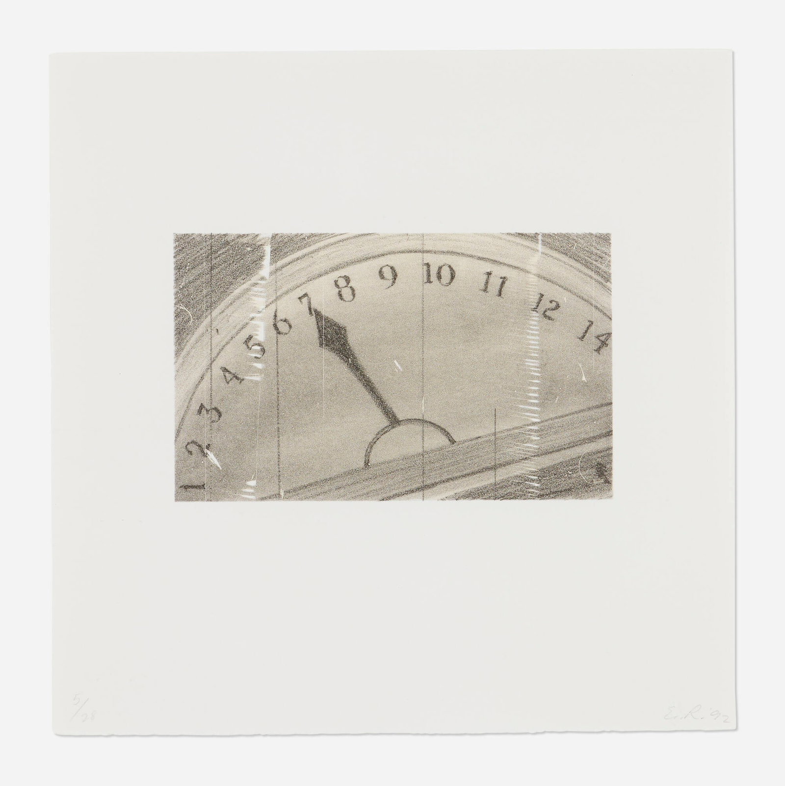 Ed Ruscha, Untitled (Elevator) (from the Cameo Cuts portfolio): Ed Ruscha Untitled (Elevator) (from the Cameo Cuts portfolio) 1992 lithograph in colors on BFK Rives image: 4.75 h x 7.625 w in (12 x 19 cm) sheet: 12 h x 12 w in (30 x 30 cm) Signed, dated, and