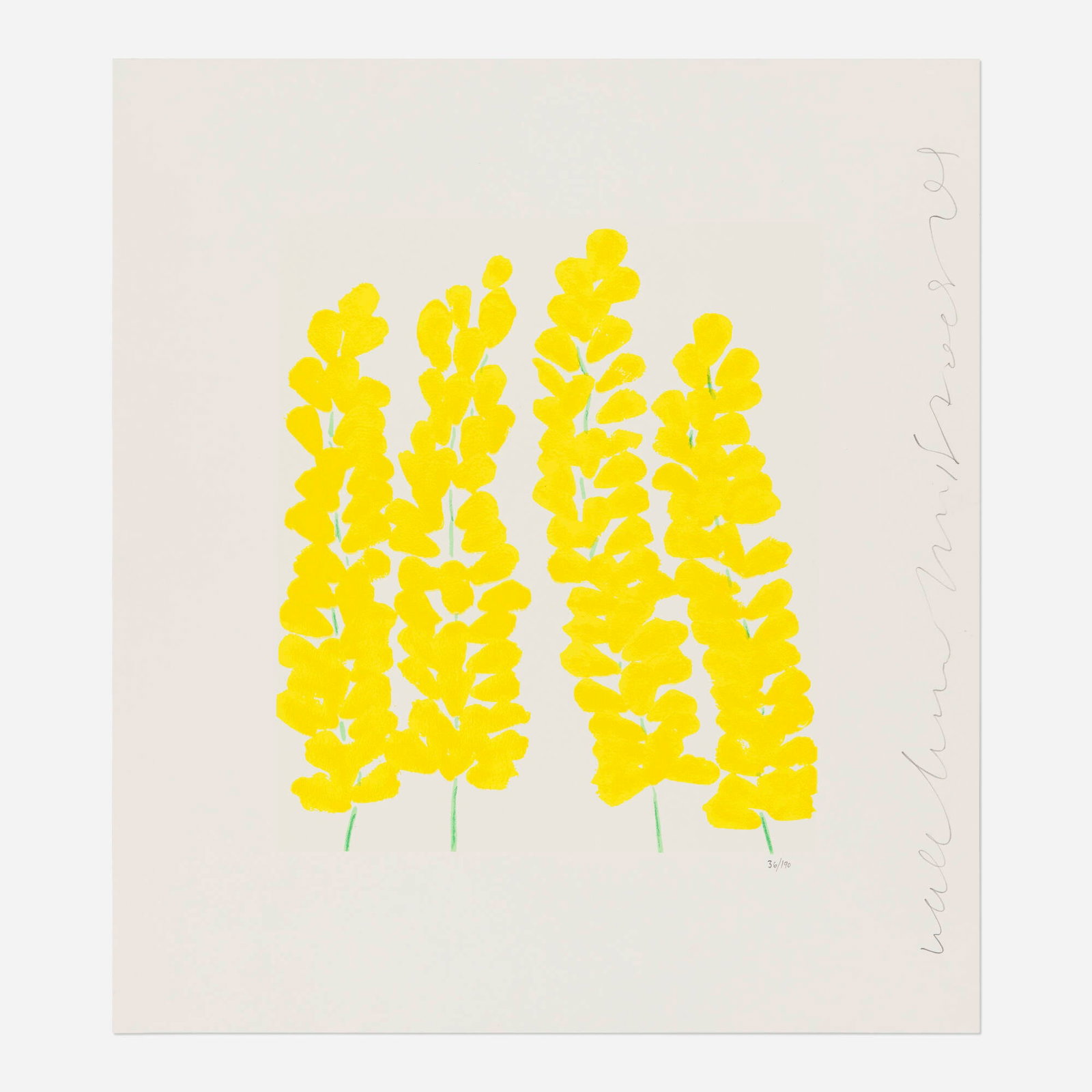 Donald Sultan, Wallflower 24 (from the Wallflowers portfolio): Donald Sultan Wallflower 24 (from the Wallflowers portfolio) 2008 screenprint in colors image: 15.625 h x 13.5 w in (40 x 34 cm) sheet: 24.25 h x 21.625 w in (62 x 55 cm) Signed, titled, dat
