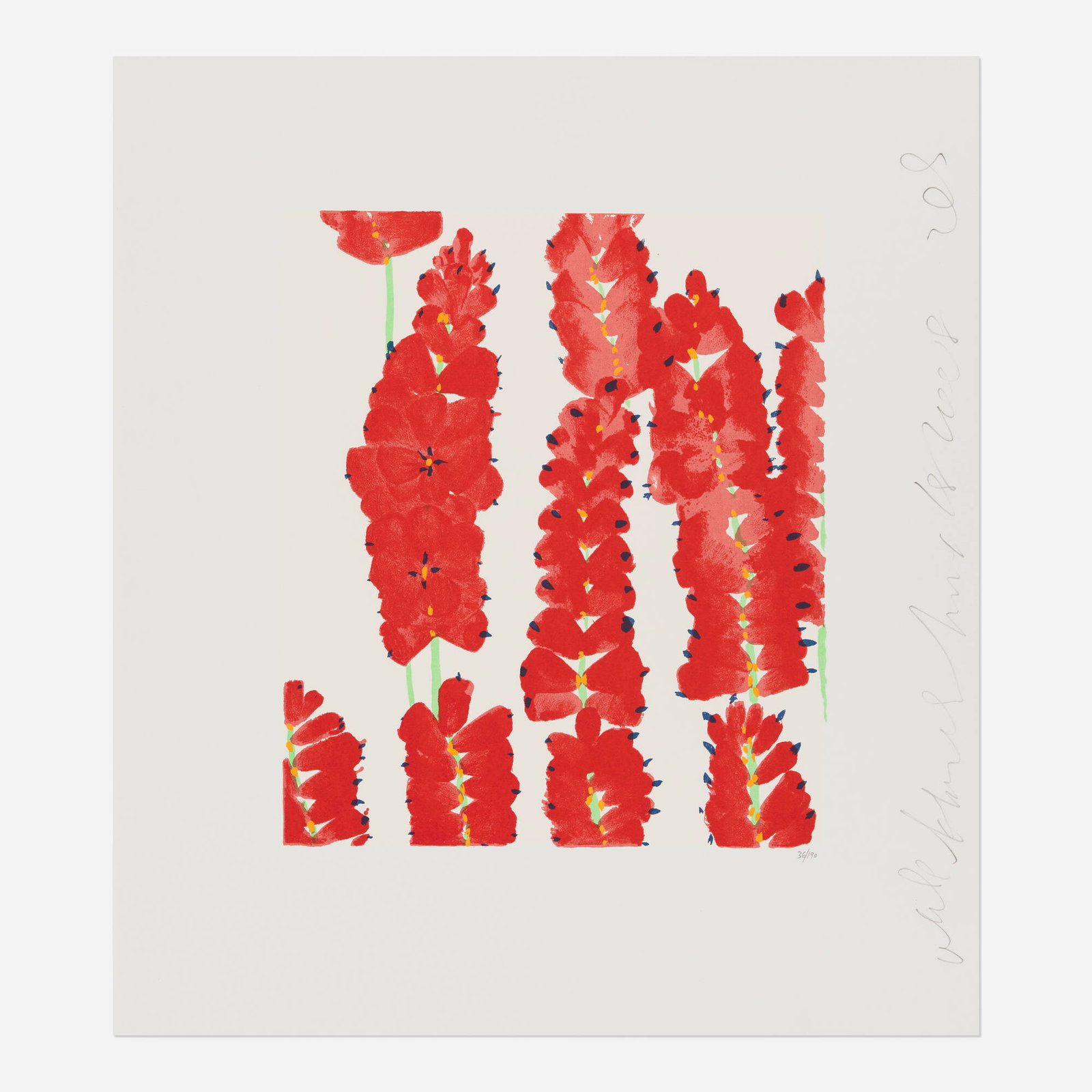 Donald Sultan, Wallflower 26 (from the Wallflowers portfolio): Donald Sultan Wallflower 26 (from the Wallflowers portfolio) 2008 screenprint in colors image: 15.75 h x 13.5 w in (40 x 34 cm) sheet: 24.25 h x 21.625 w in (62 x 55 cm) Signed, titled, date