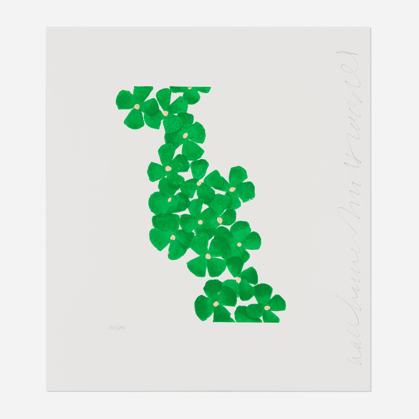 Donald Sultan, Wallflower 6 (from the Wallflowers portfolio): Donald Sultan Wallflower 6 (from the Wallflowers portfolio) 2008 screenprint in colors image: 15.75 h x 13.5 w in (40 x 34 cm) sheet: 24.25 h x 21.5 w in (62 x 55 cm) Signed, titled, dated,