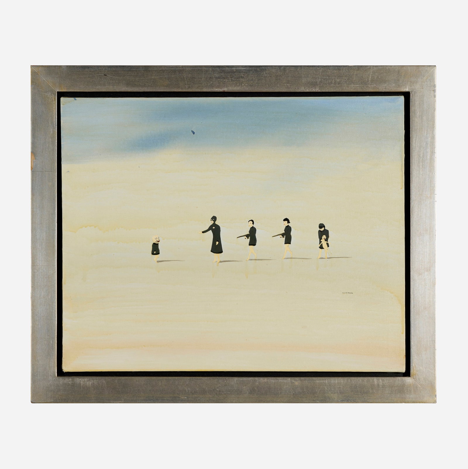 Marcel Dzama, I Hear a Army: Marcel Dzama I Hear a Army 2004 acrylic on canvas 16 h x 20 w in (41 x 51 cm) Signed to lower right 'Marcel Dzama'. Signed, titled, and dated to stretcher bar verso 'MD 2004 I Hear a