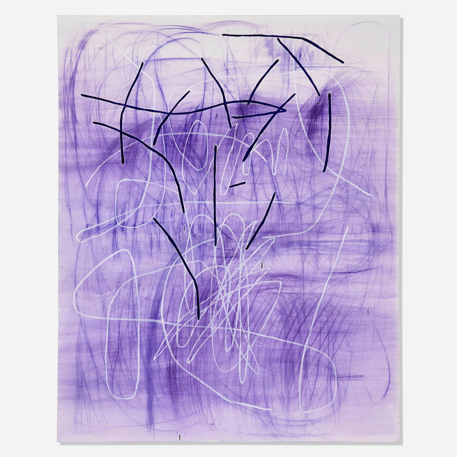 Jana Schroder, Spontacts L4: Jana Schroder Spontacts L4 2012 copying pencil and oil on canvas 78.75 h x 63 w in (200 x 160 cm) Signed, titled, and dated to verso 'Spontacts L4 2012 Jana Schroder'. Provenance: Nino Mier