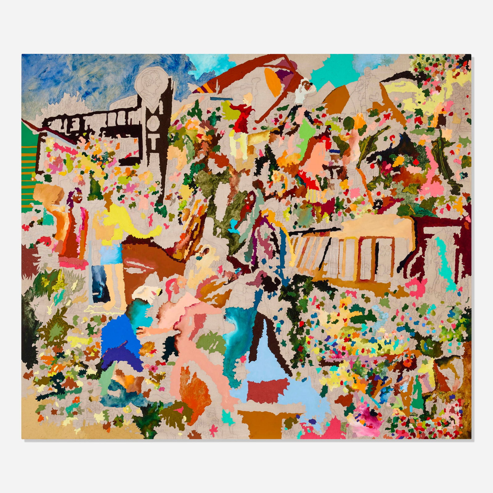 Cindy Phenix, Inarticulate Expectation of a Complete Silence: Cindy Phenix Inarticulate Expectation of a Complete Silence 2020 oil and pastel on linen 72 h x 84 w in (183 x 213 cm) Signed and dated to verso 'Cindy Phenix 2020'. Literature: Nino Mier