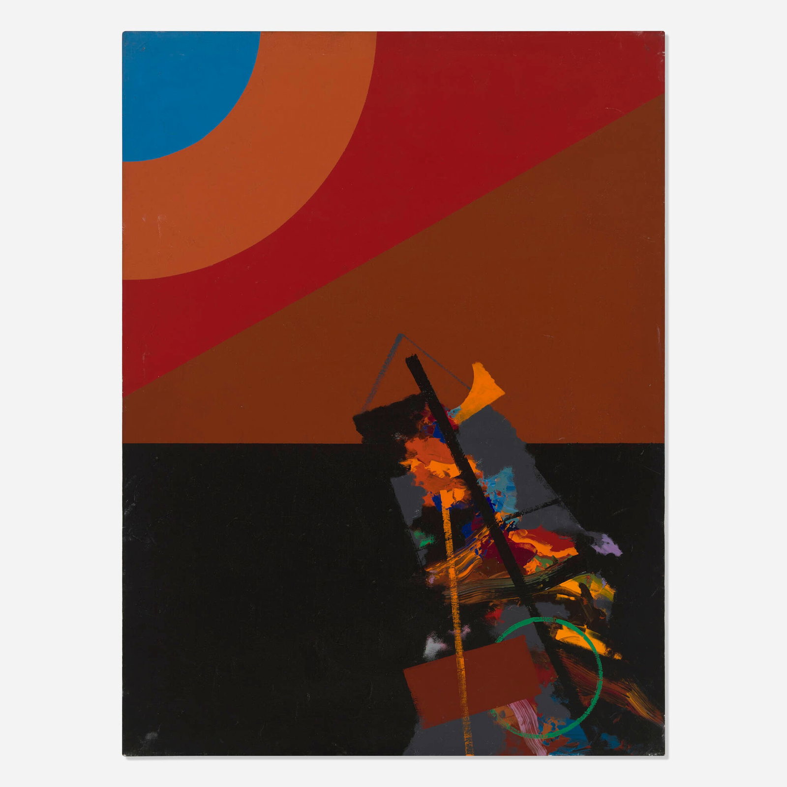 Sidney Gross, Probe Abstract: Sidney Gross Probe Abstract c. 1965 oil on canvas 48.125 h x 36.125 w in (122 x 92 cm) This work will ship from Chicago, Illinois.