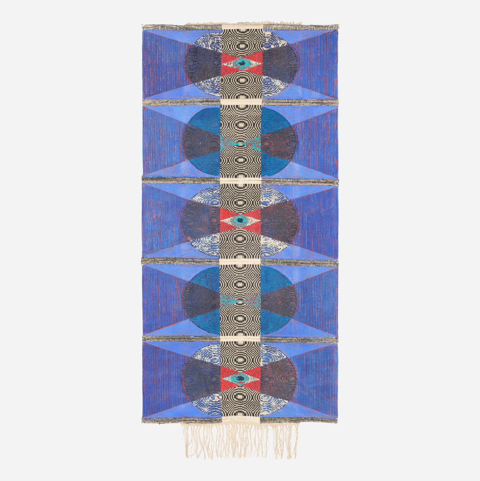 Julia Bland, Seen at Night: Julia Bland Seen at Night 2016 ink and oil on canvas, linen and wool 67 h x 20.5 w x 1 d in (170 x 52 x 3 cm) Provenance: On Stellar Rays, New York | Acquired from the previous in 2017 by the present