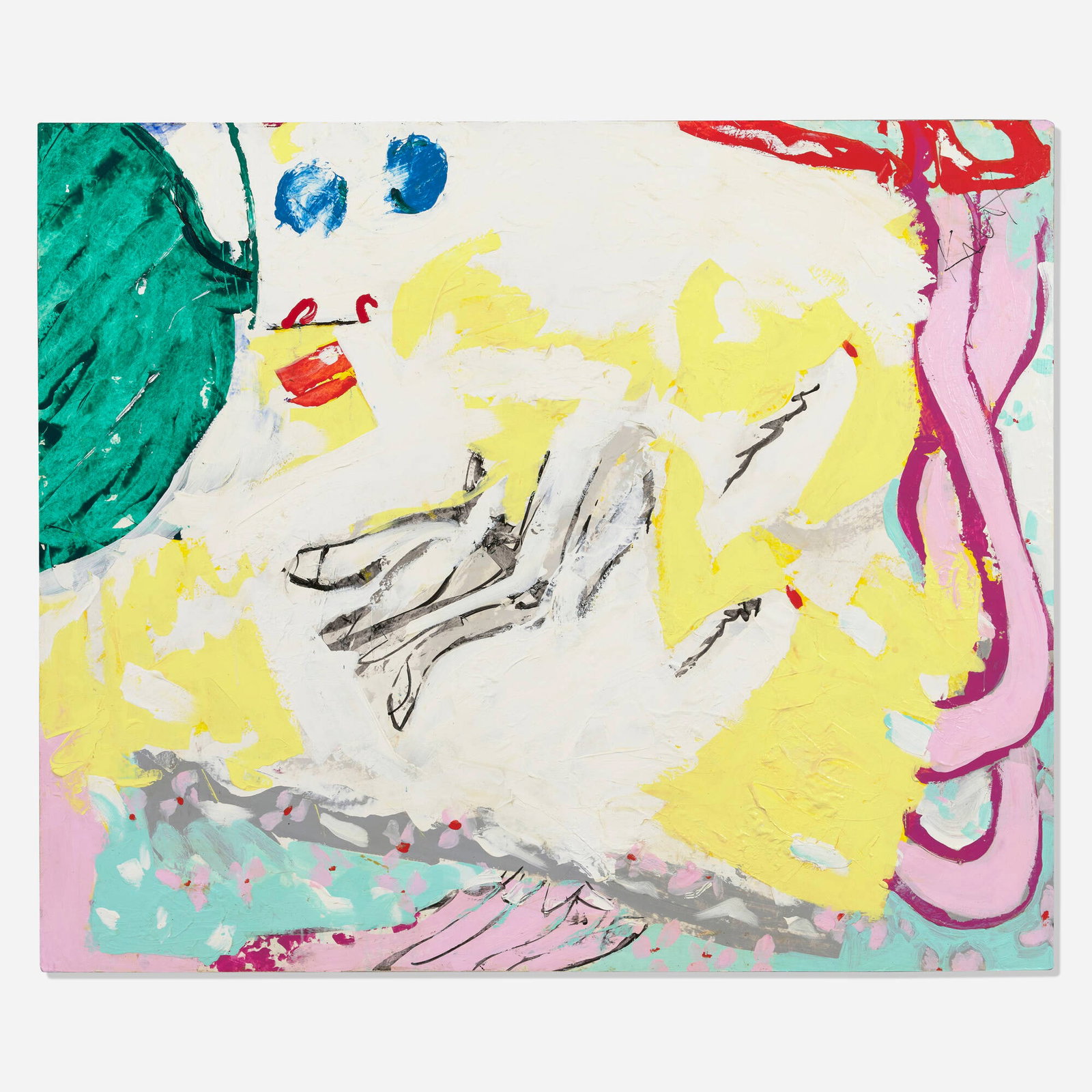 Knox Martin, Madonna: Knox Martin Madonna acrylic on canvas 41.625 h x 49.625 w in (106 x 126 cm) Signed to upper right 'Knox Martin'. This work will ship from Chicago, Illinois.