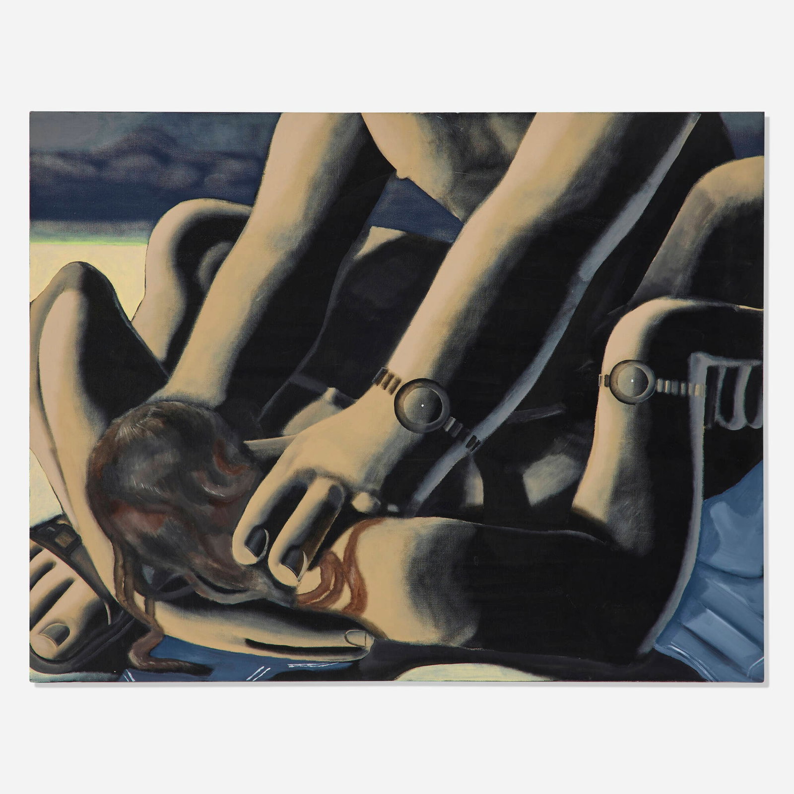 Aks Misyuta, Mouth to Mouth, Not a Kiss: Aks Misyuta Mouth to Mouth, Not a Kiss 2019 acrylic on canvas 35.5 h x 27.5 w in (90 x 70 cm) Signed and dated to verso 'Aks Mistuya 2019'. This work will ship from Los Angeles, California.