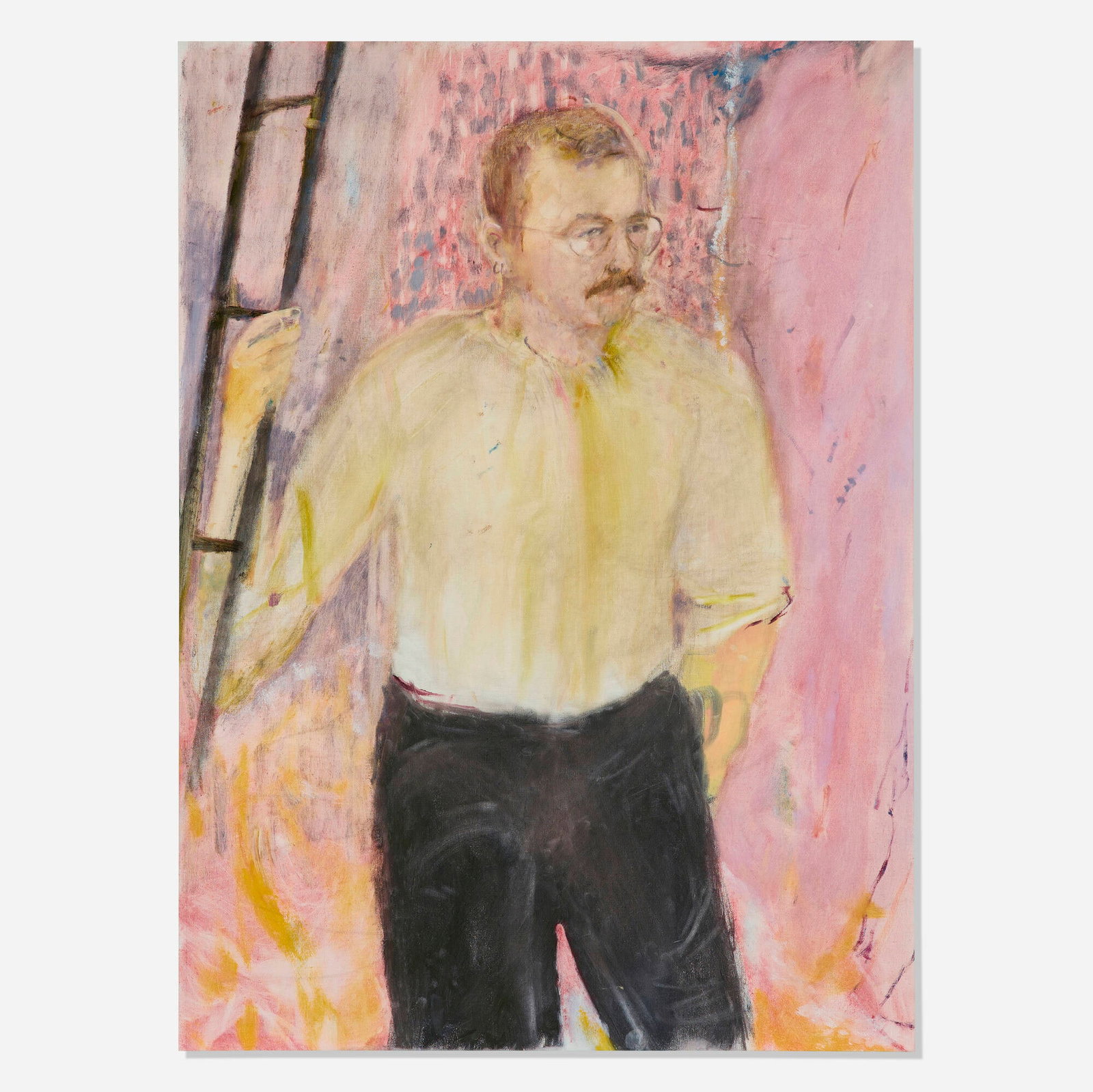 Willa Wasserman, Clay at Moore St.: Willa Wasserman Clay at Moore St. 2022 oil and silverpoint on linen 46 h x 33.5 w in (117 x 85 cm) Signed, titled, and dated to verso 'Willa Chasmsweet Wasserman Clay at Moore St. 2022'.