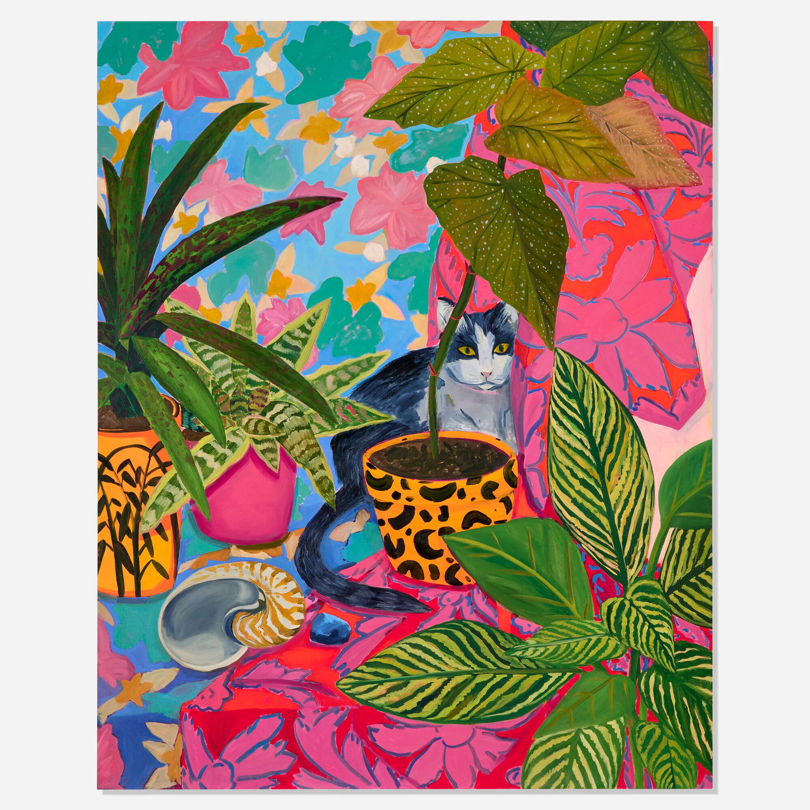 Anna Valdez, Cat in Studio Still Life: Anna Valdez Cat in Studio Still Life 2020 oil on canvas 60 h x 48 w in (152 x 122 cm) Signed, titled, and dated to verso 'Cat in Studio Still Life Anna Valdez 2020'. Pr