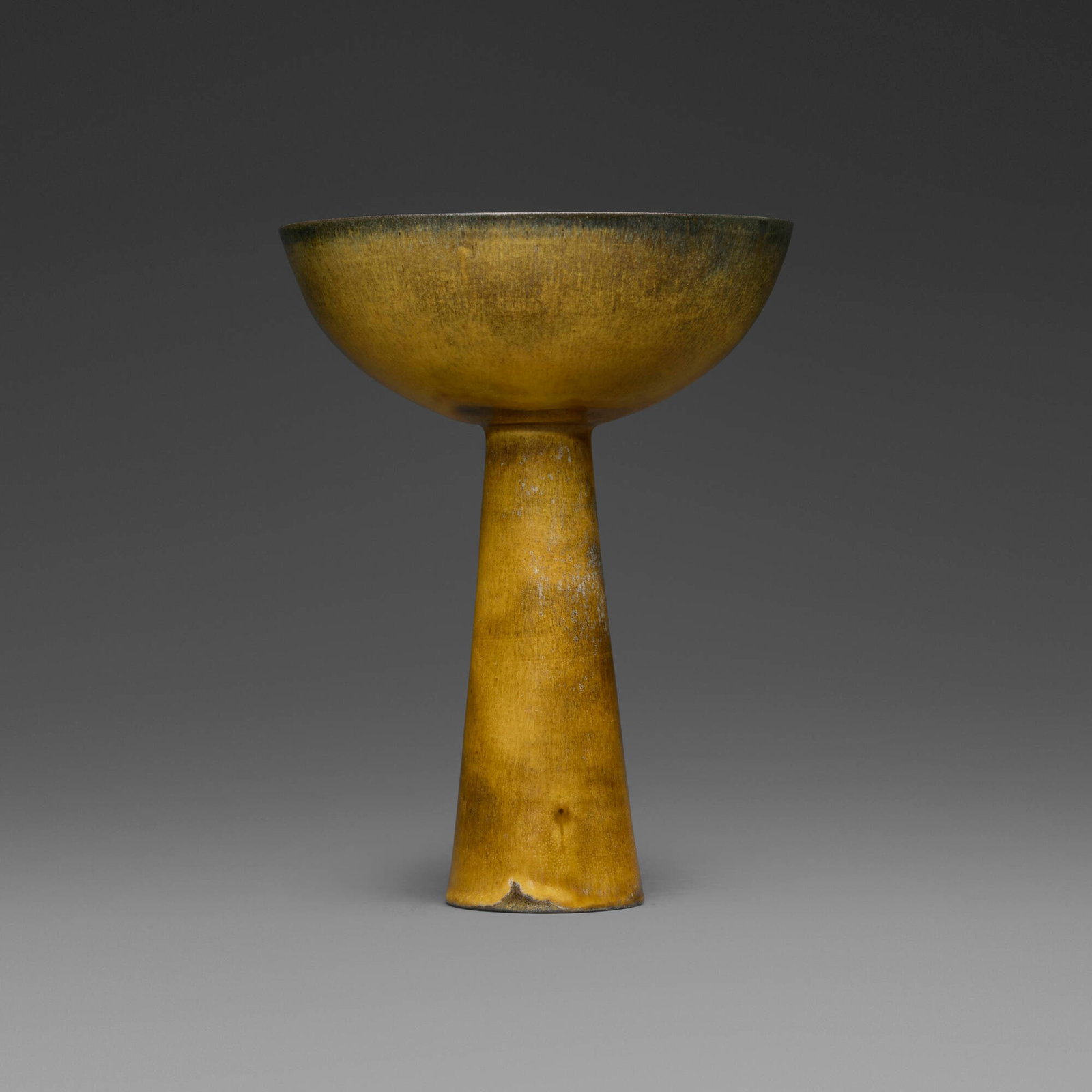 Gertrud and Otto Natzler, Bowl on tall conical base (1 of 4)