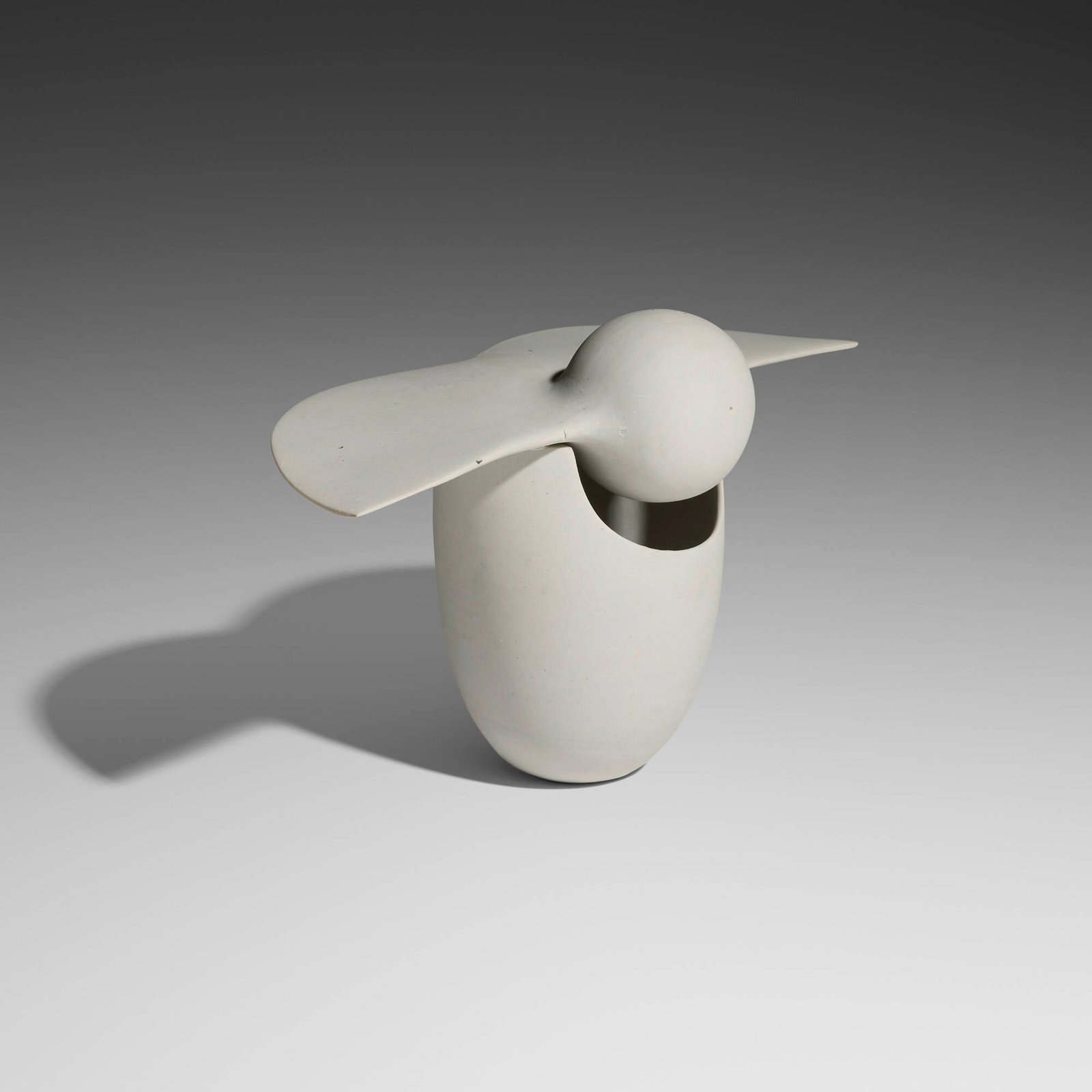Ruth Duckworth, Untitled: Ruth Duckworth Untitled 1990 bisque porcelain in two parts 6.25 h x 10.5 w x 4.75 d in (16 x 27 x 12 cm) Incised signature to underside 'R' and numbered '193990'. Provenance: Private Collection This