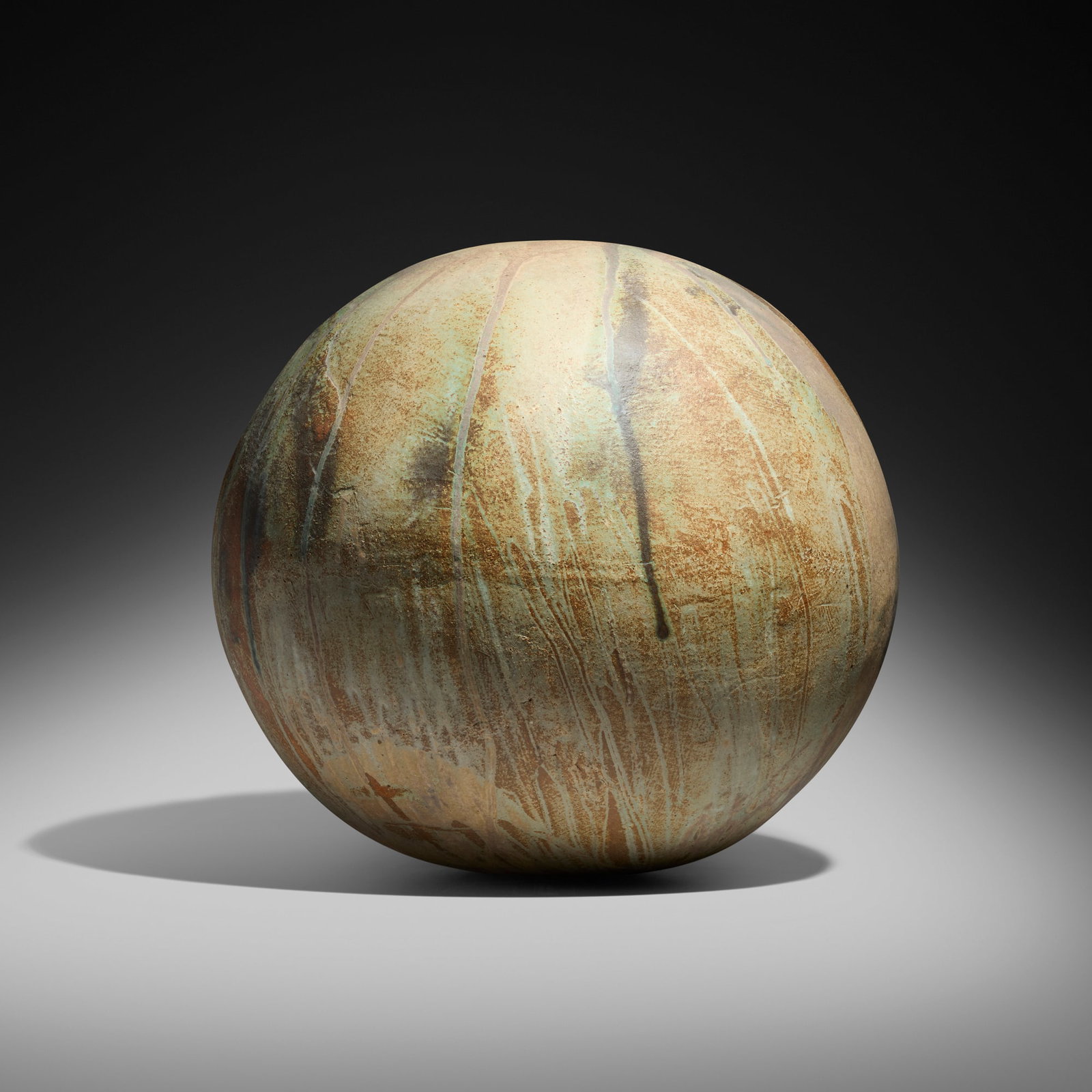 Toshiko Takaezu, Moon: Toshiko Takaezu Moon c. 1988 glazed stoneware 20 h x 21 dia in (51 x 53 cm) Incised signature to underside 'TT'. Provenance: Acquired directly from the artist by the present owner This work