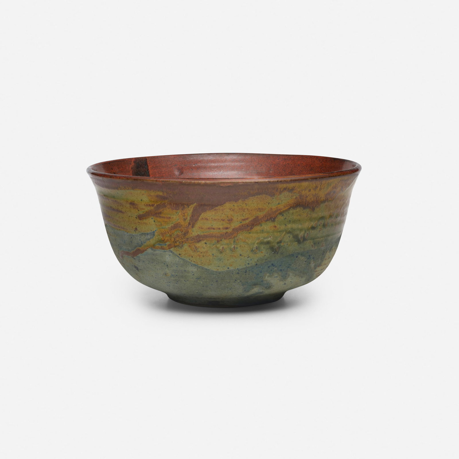 Toshiko Takaezu, Bowl: Toshiko Takaezu Bowl c. 1975 glazed stoneware 5.5 h x 10.625 dia in (14 x 27 cm) Incised signature to underside 'TT'. Provenance: Acquired directly from the artist, Collection of Pearl and Vincent