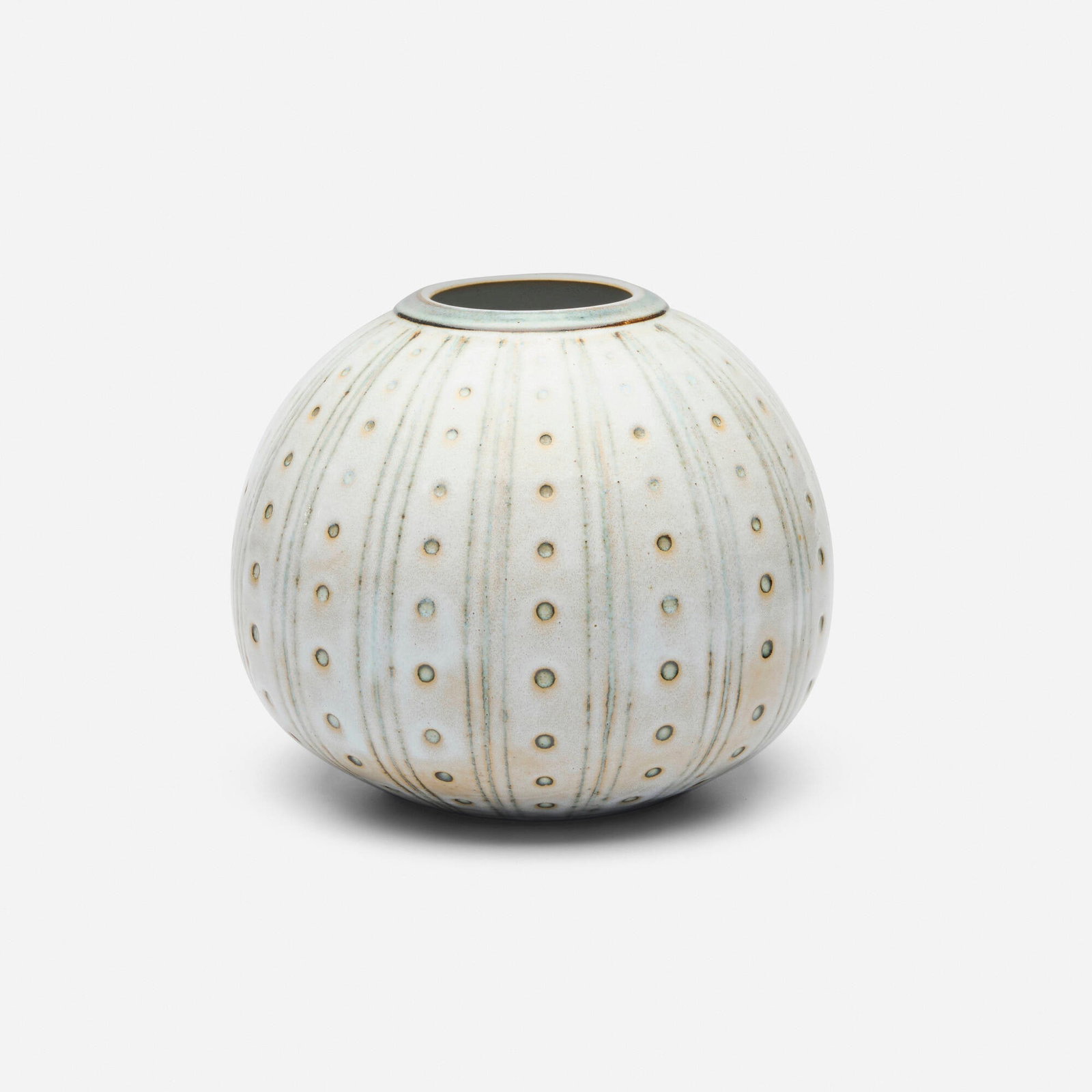 Edgar Littlefield, Vase: Edgar Littlefield Vase 1955 glazed stoneware 8 h x 9.5 dia in (20 x 24 cm) Incised signature and date to underside 'EL 1955'. Literature: American Studio C