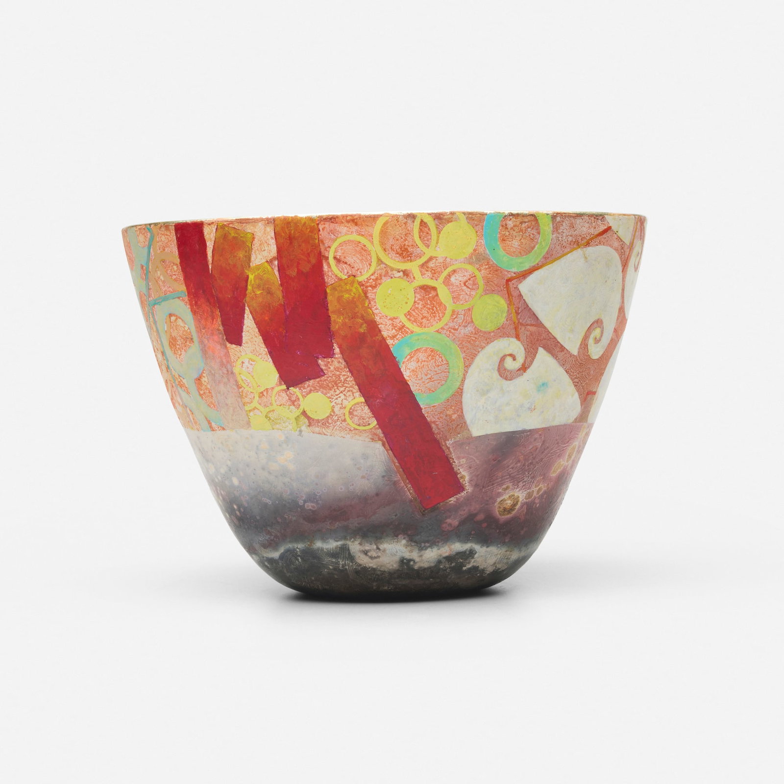 Bennett Bean, Bowl: Bennett Bean Bowl c. 2000 pit-fired, painted, and gilt earthenware 8.25 h x 11.5 dia in (21 x 29 cm) Provenance: The Artist This work will ship from Lambertville, New Jersey.