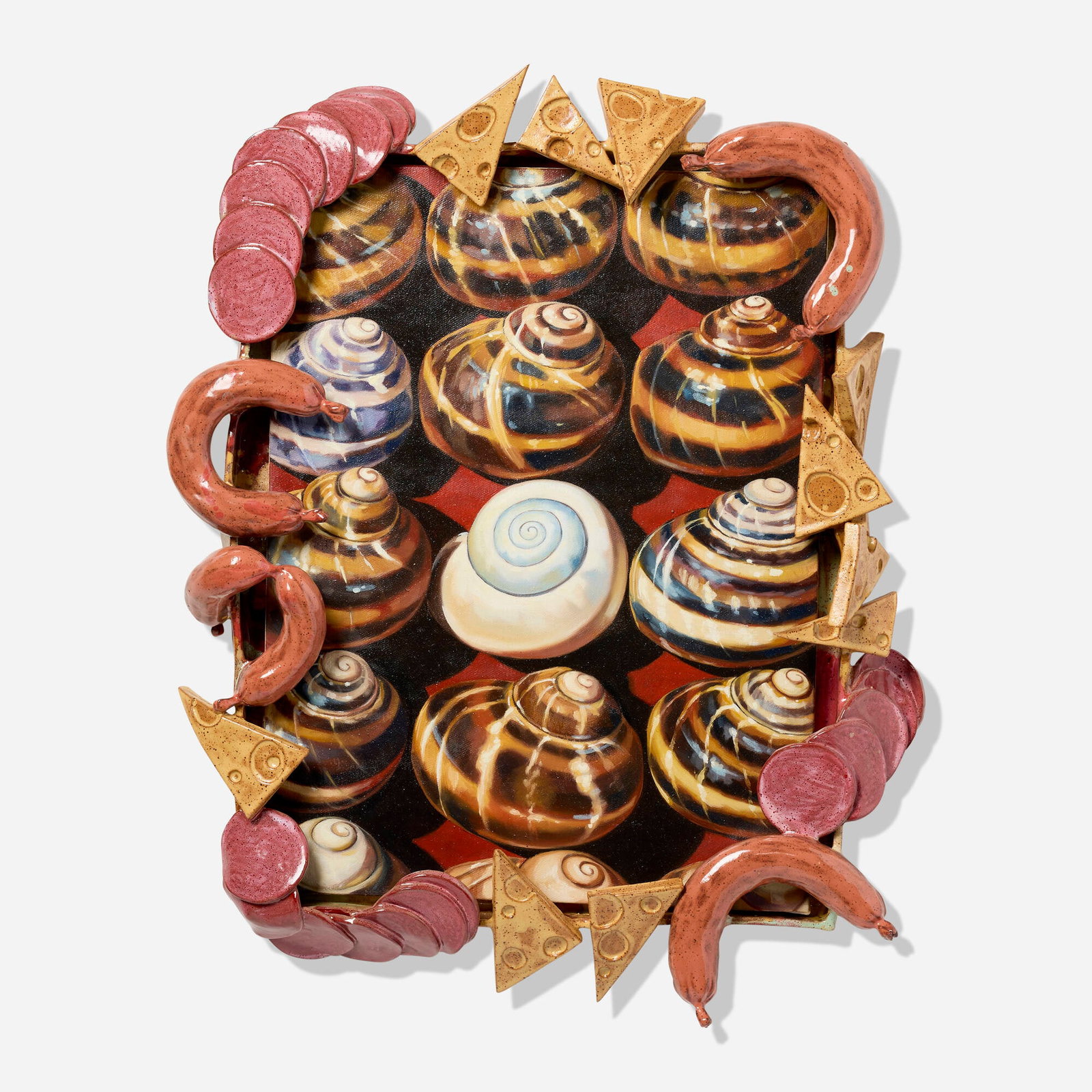 Stephanie Temma Hier, Chew Before You Swallow: Stephanie Temma Hier Chew Before You Swallow 2020 oil on linen with glazed stoneware 30 h x 25 w x 5 d in (76 x 63 x 13 cm) Signed and dated to verso 'Hier 20'. Provenance: Private