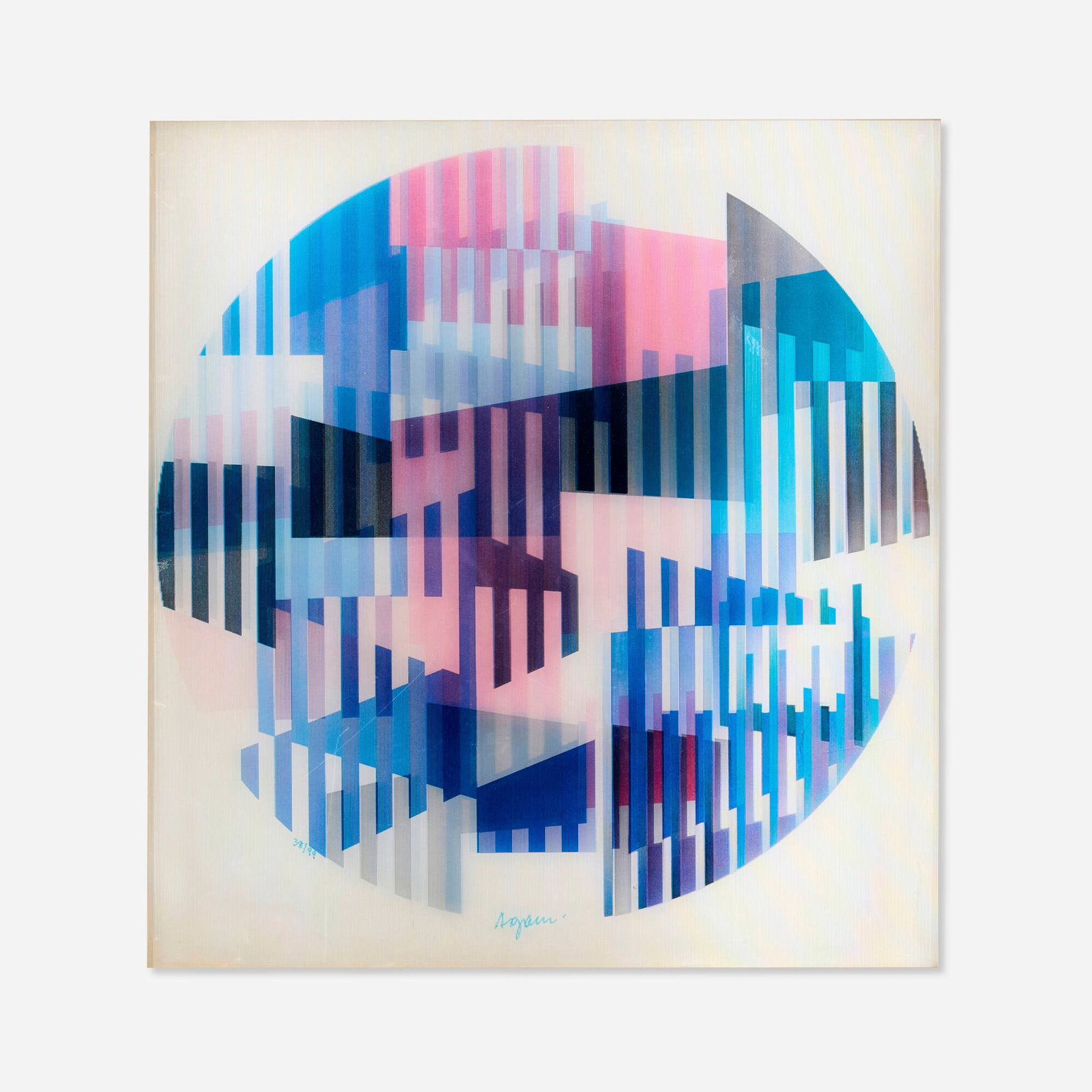 Yaacov Agam, Liberty: Yaacov Agam Liberty Agamograph sight: 15.375 h x 14.25 w in (39 x 36 cm) Signed and numbered to lower left '38/99 Agam'. This work is number 38 from the edition of 99. This work will ship