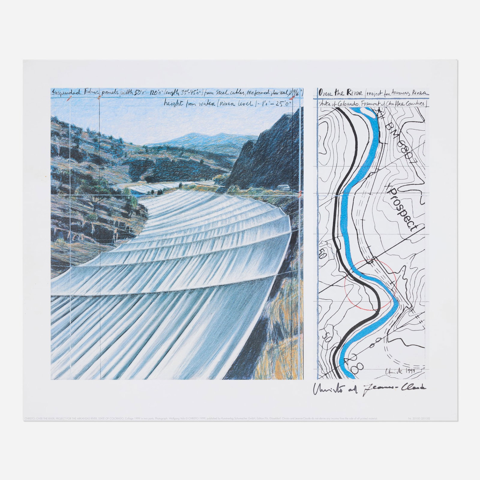 Christo and Jeanne-Claude, Over the River, Project for the Arkansas River, State of Colorado (1 of 3)