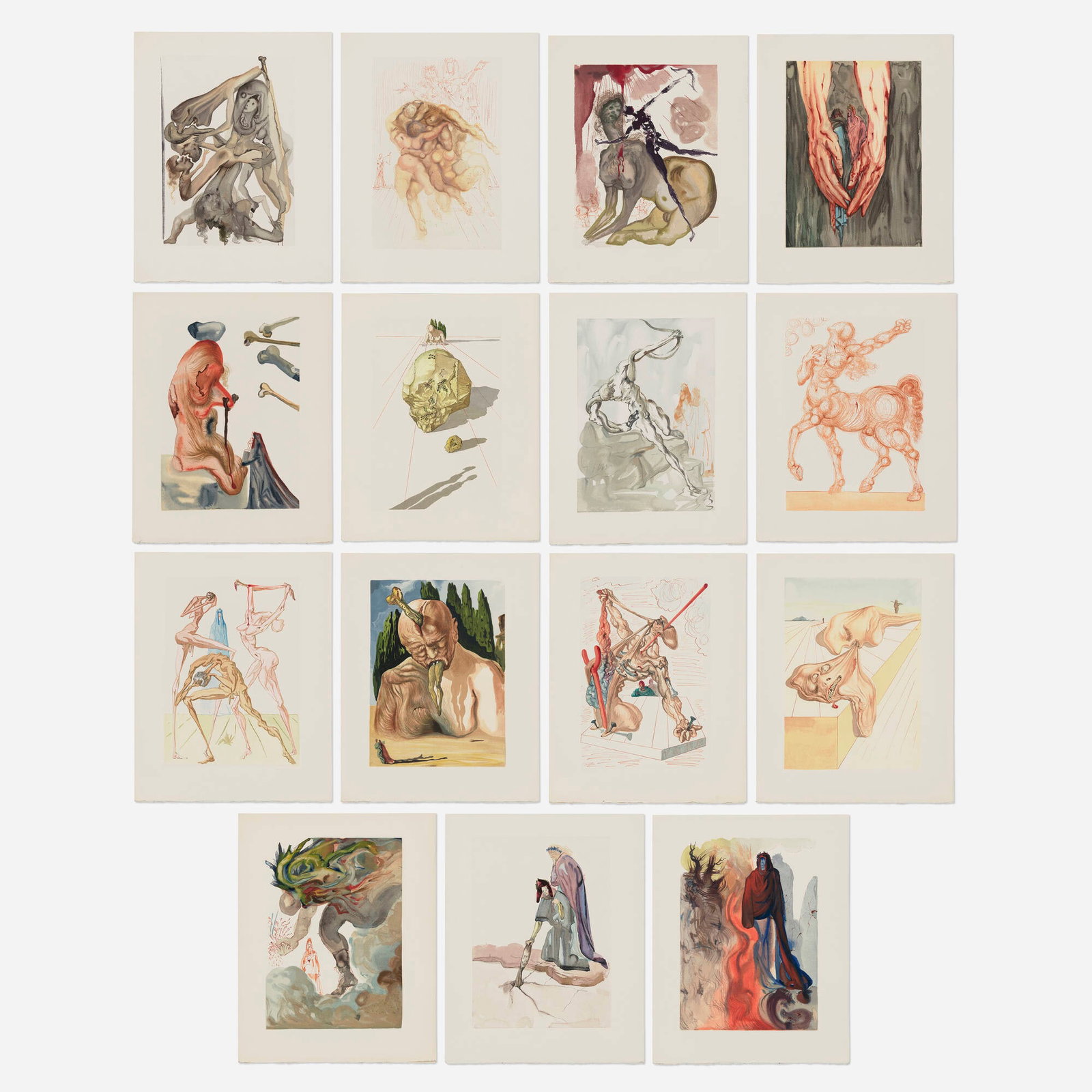 Salvador Dali, Fifteen works from the La divine comedie portfolio (1 of 2)