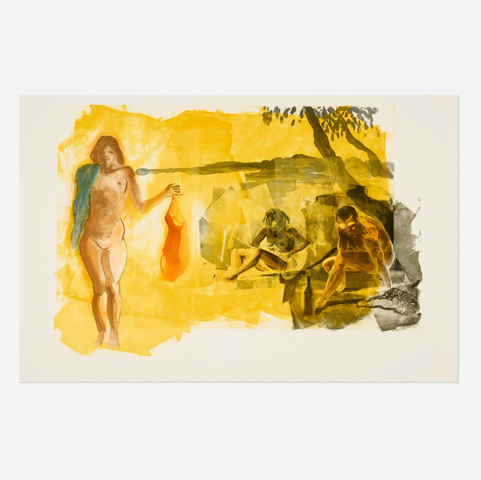 Eric Fischl, Rays: Eric Fischl Rays 1989 aquatint in colors image: 31 h x 45.75 w in (79 x 116 cm) sheet: 35.5 h x 54.25 w in (90 x 138 cm) Signed, dated and numbered to lower right 'Eric Fischl 89 74/100'.