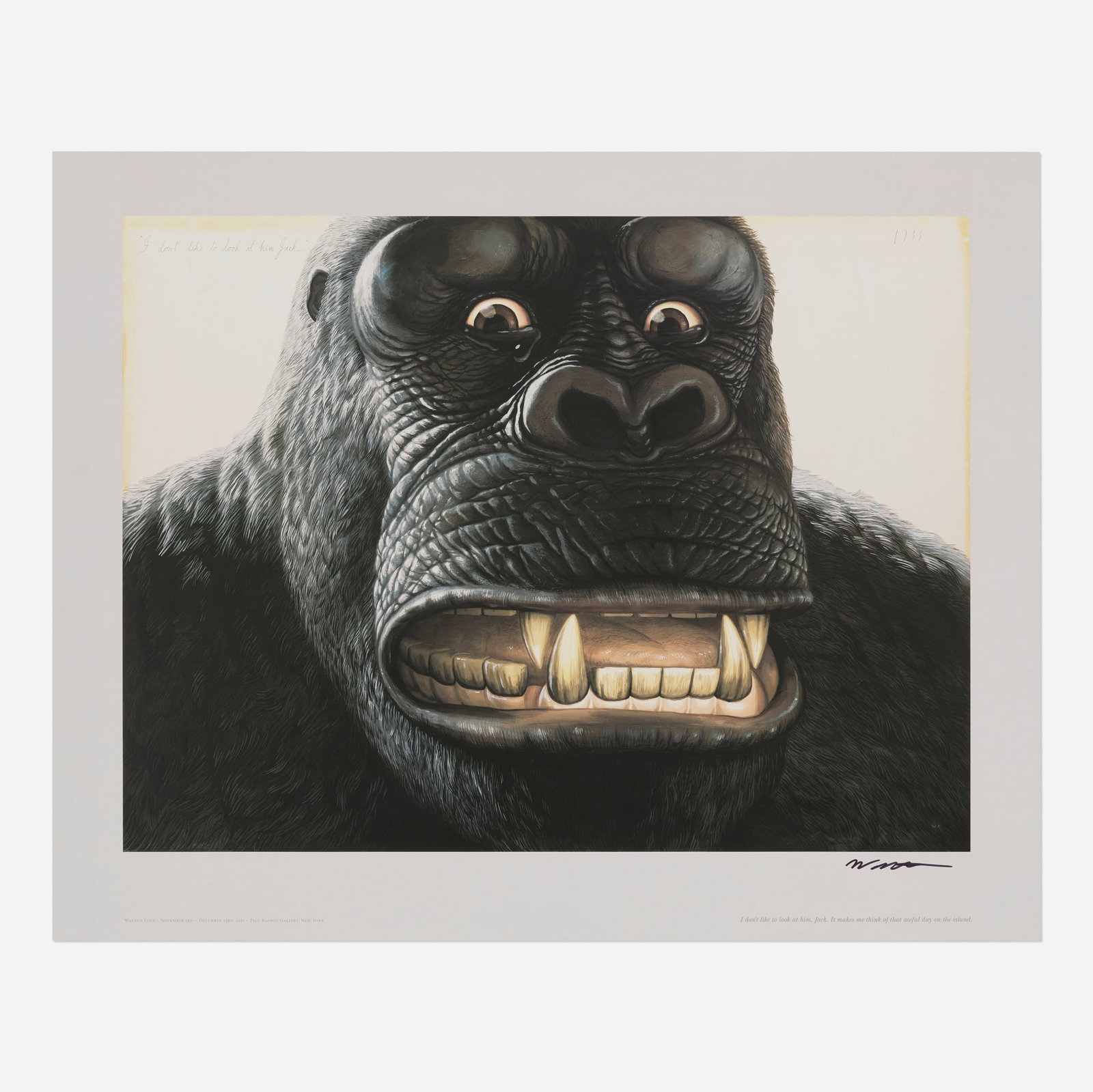 Walton Ford, I Don't Like to Look at Him, Jack. exhibition poster (1 of 3)