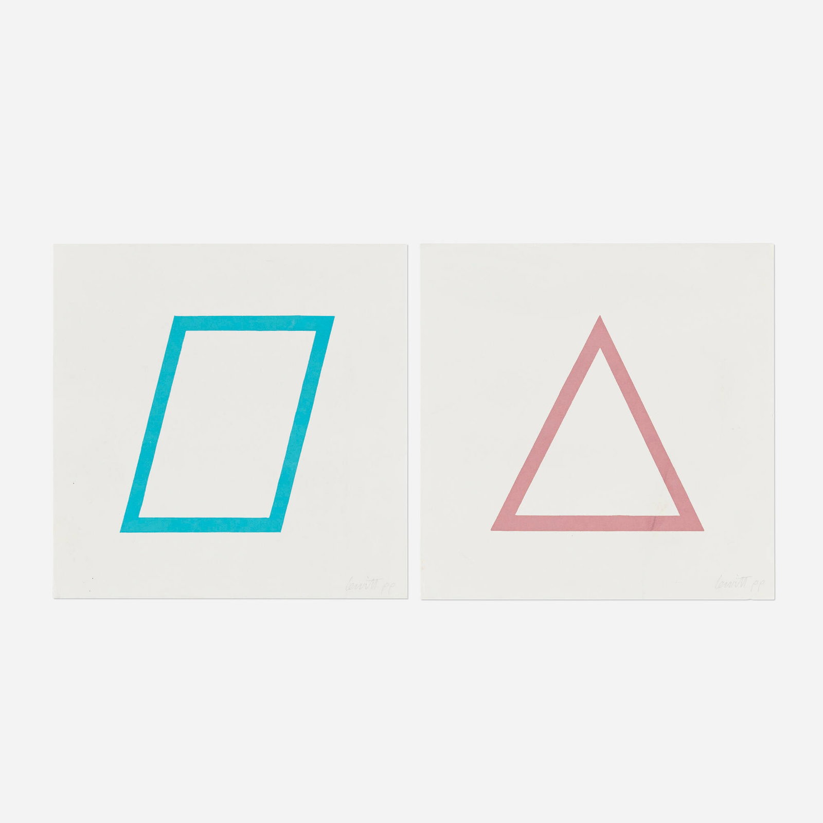 Sol LeWitt, Two Works from the Five Geometric Figures in Five Colors series (1 of 1)