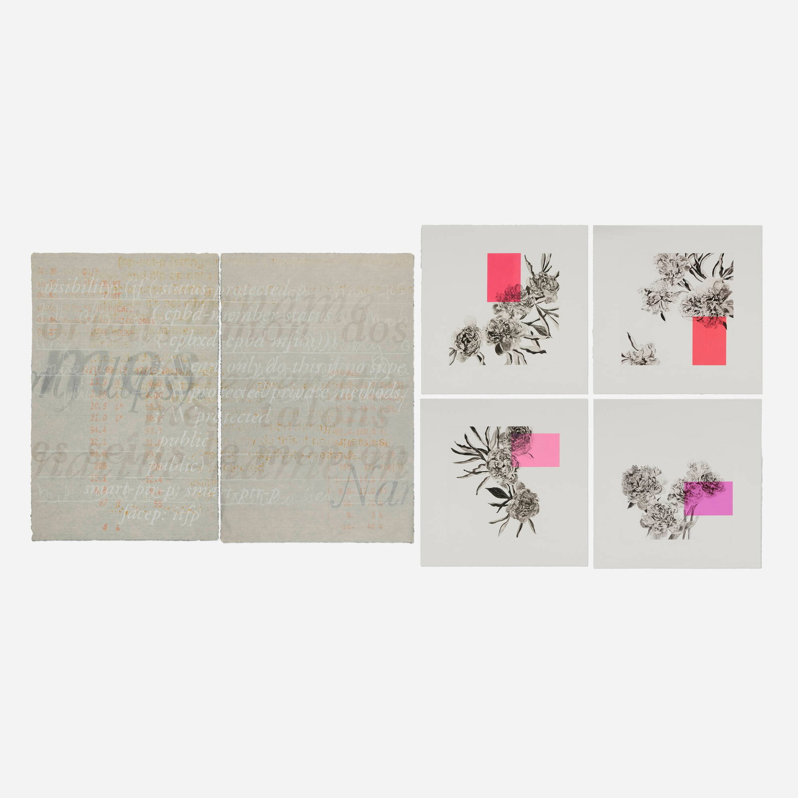 Georgia Marsh, Ma Langue (diptych); Bachelor's Quarter I-IV (five works) (1 of 1)