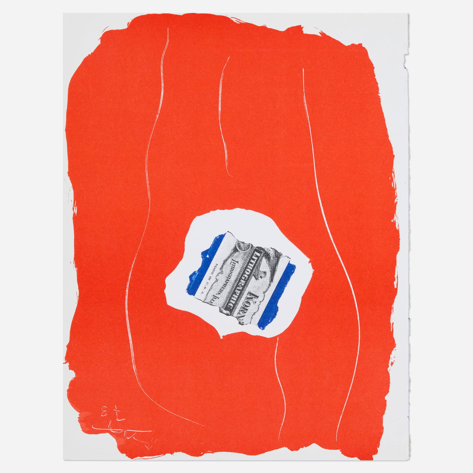 Robert Motherwell, Tricolor (for XXe Siecle): Robert Motherwell Tricolor (for XXe Siecle) 1973 offset lithograph on Arches Cover 12.25 h x 9.5 w in (31 x 24 cm) This work is apart from the edition of 125 printed by Mourlot, Paris and publi